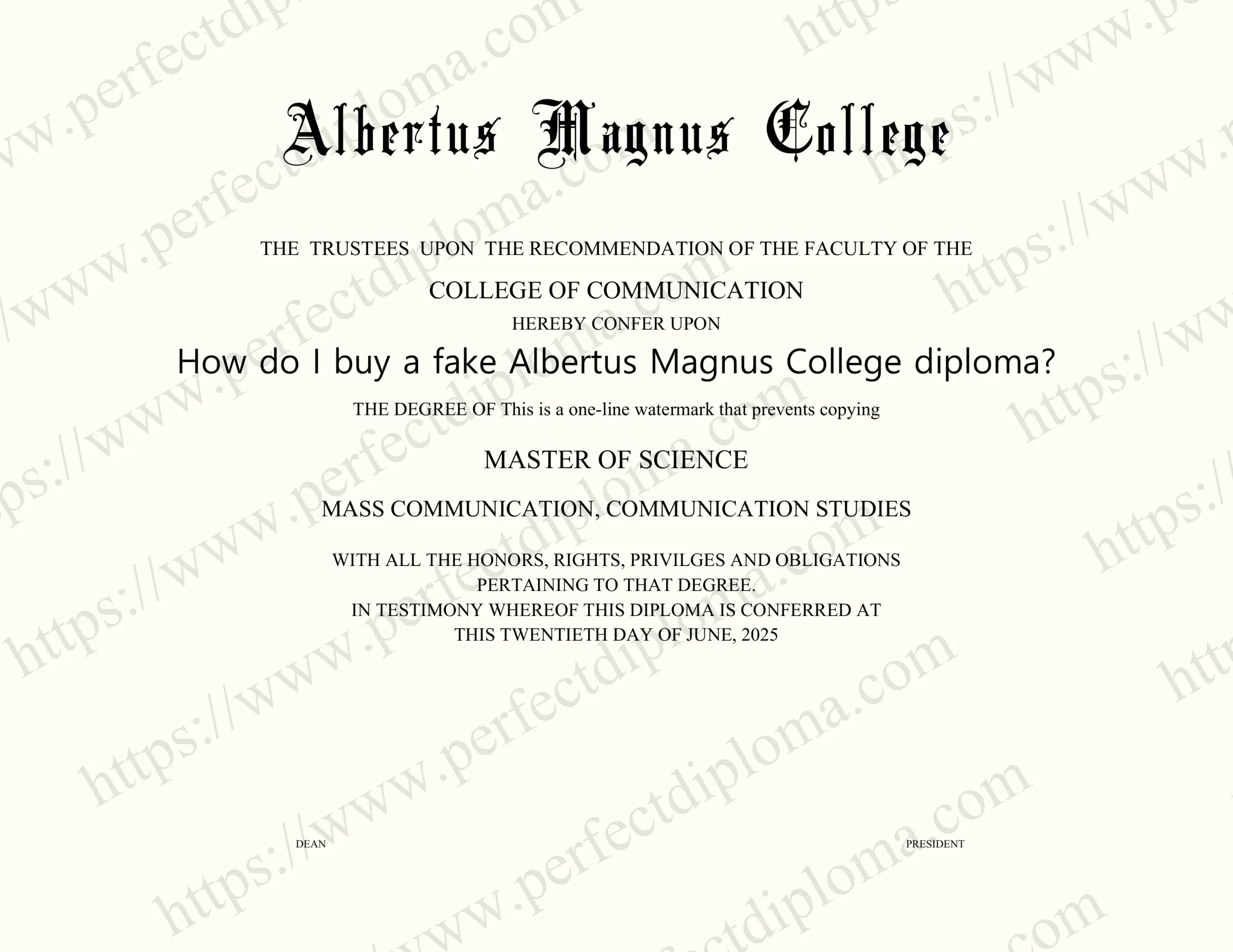 How do I buy a fake Albertus Magnus College diploma?