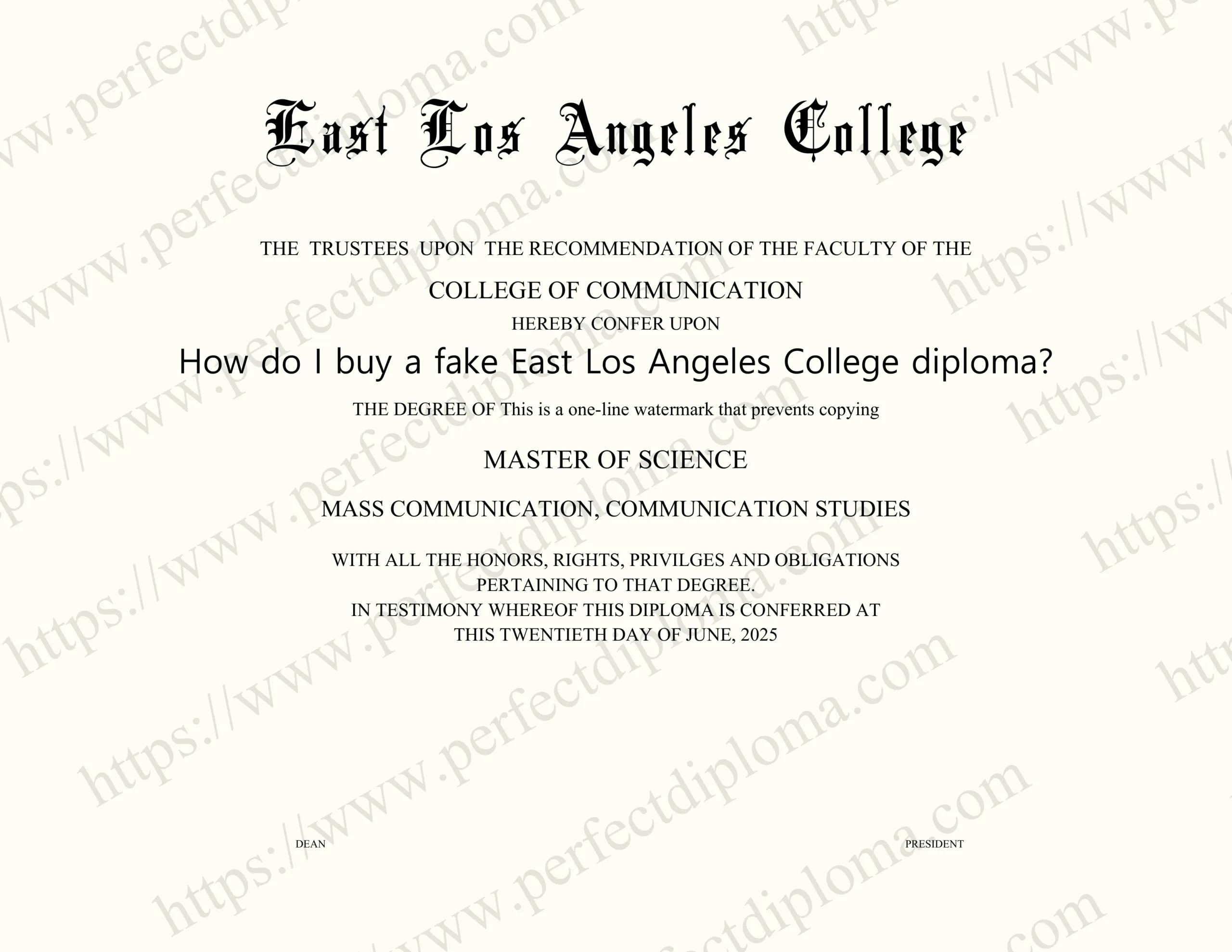 How do I buy a fake East Los Angeles College diploma?