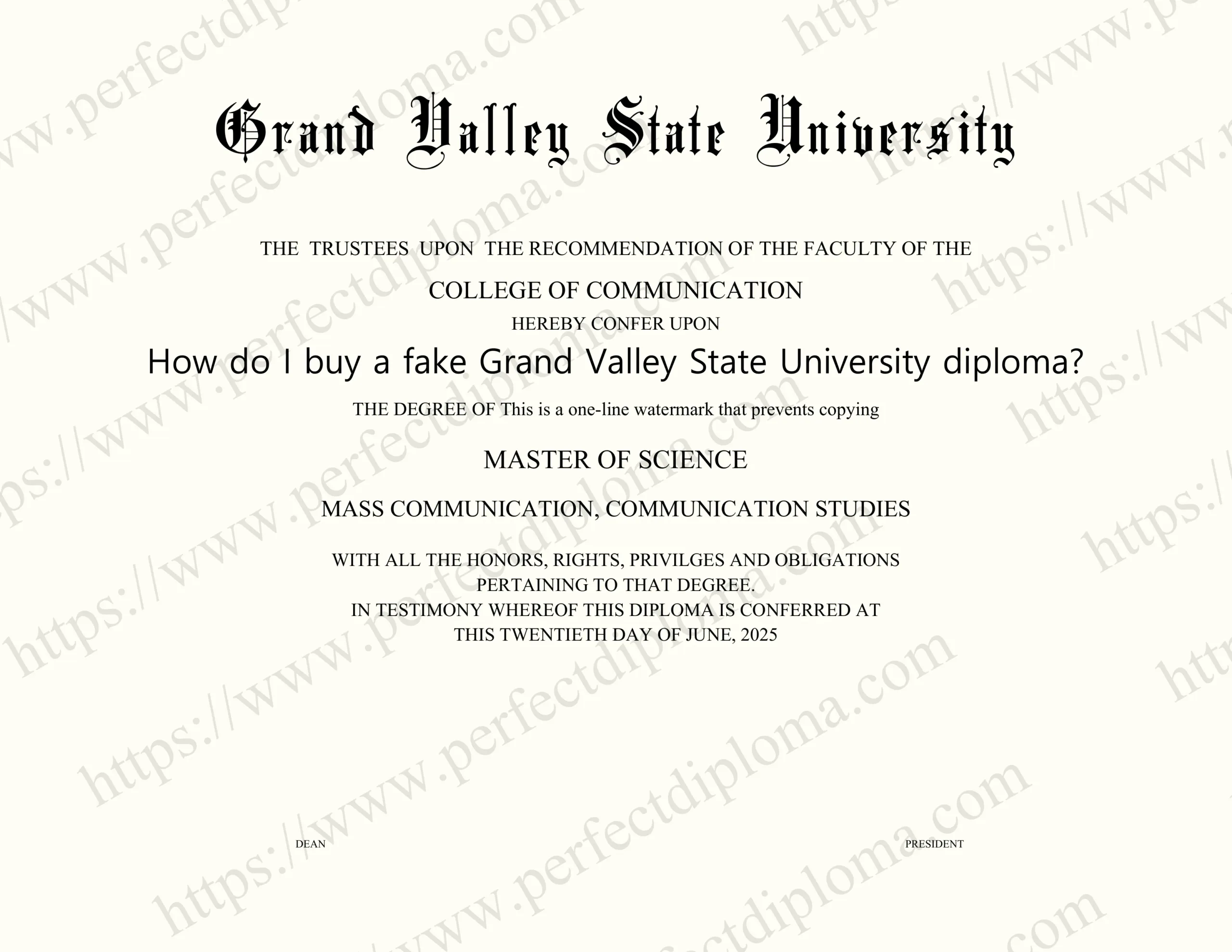 How do I buy a fake Grand Valley State University diploma?