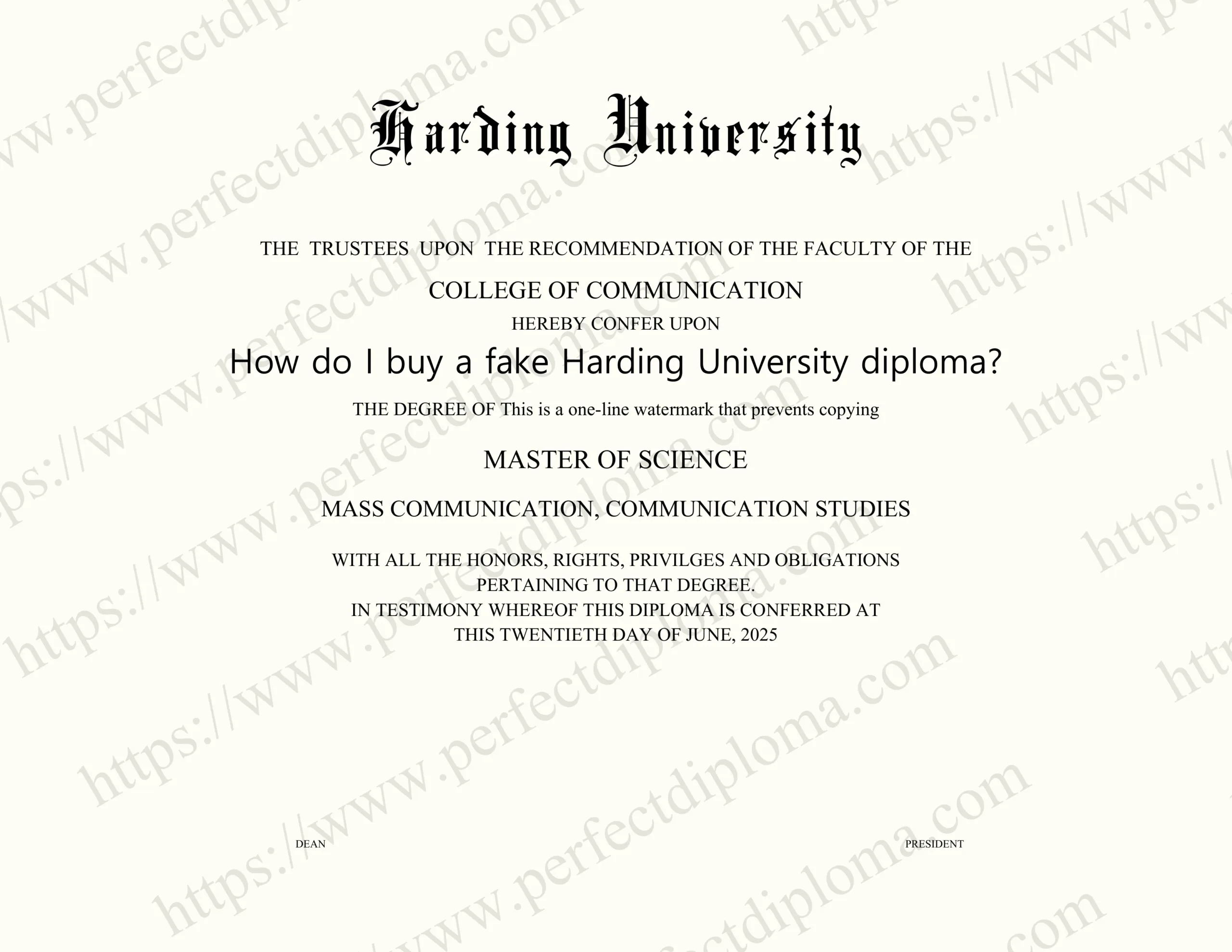 How do I buy a fake Harding University diploma?