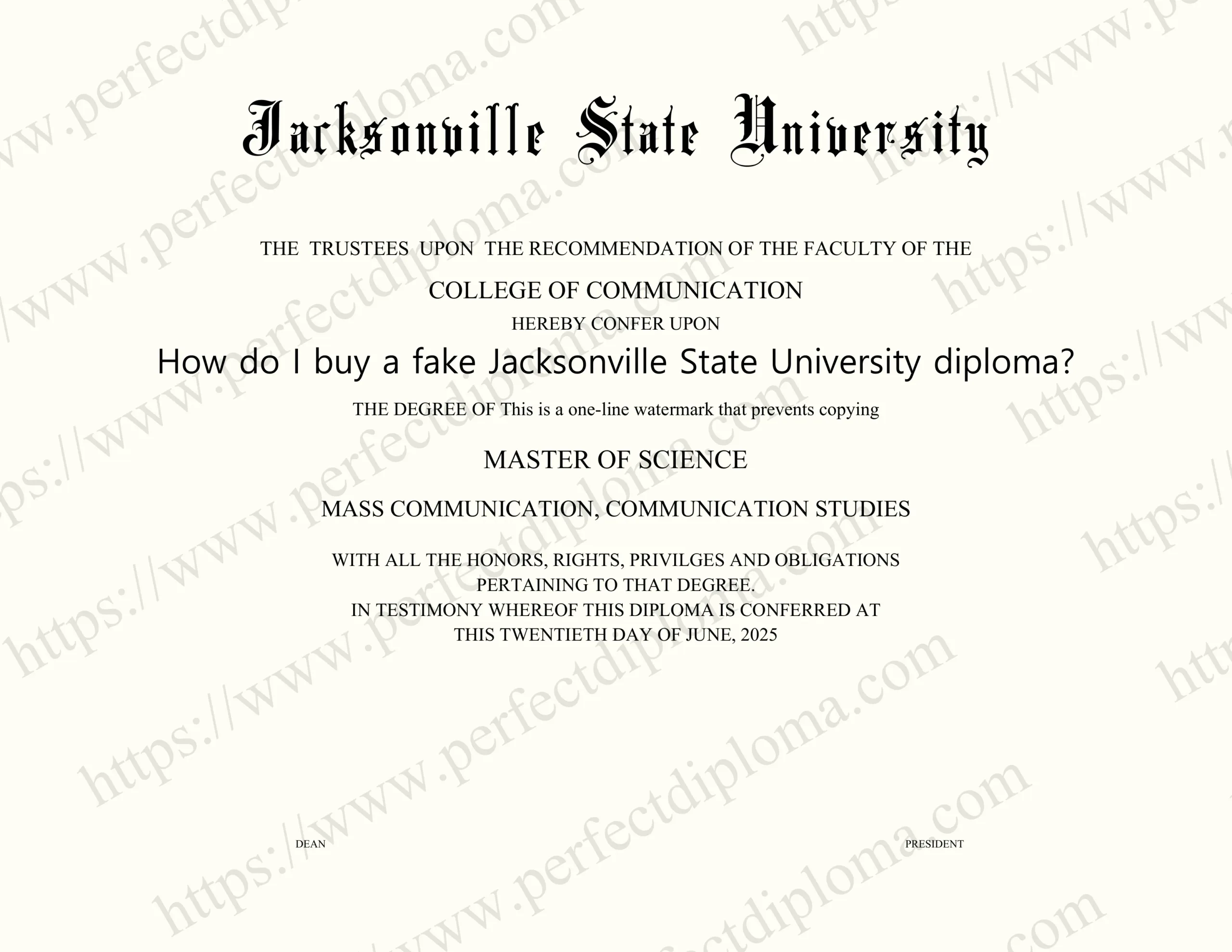 How do I buy a fake Jacksonville State University diploma?