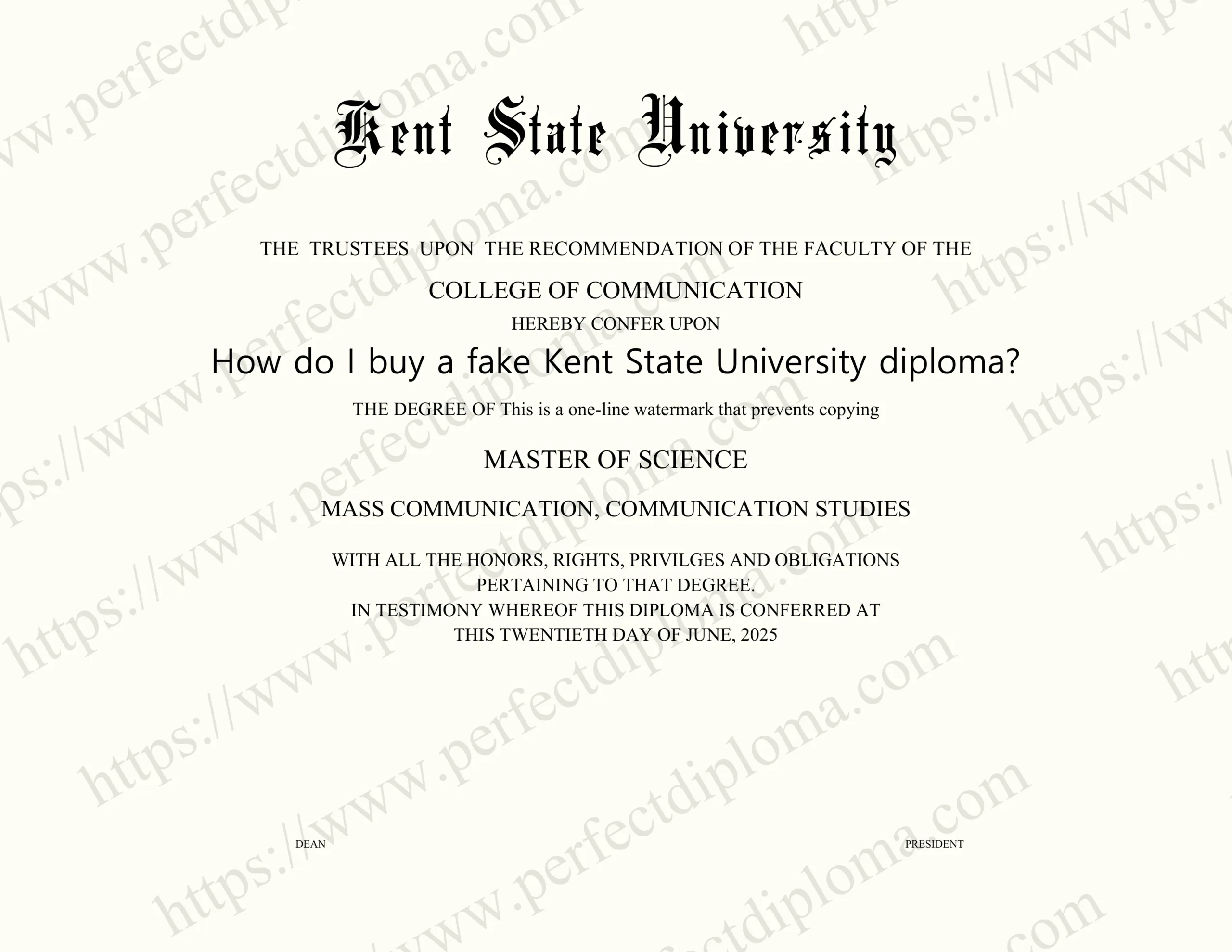 How do I buy a fake Kent State University diploma?