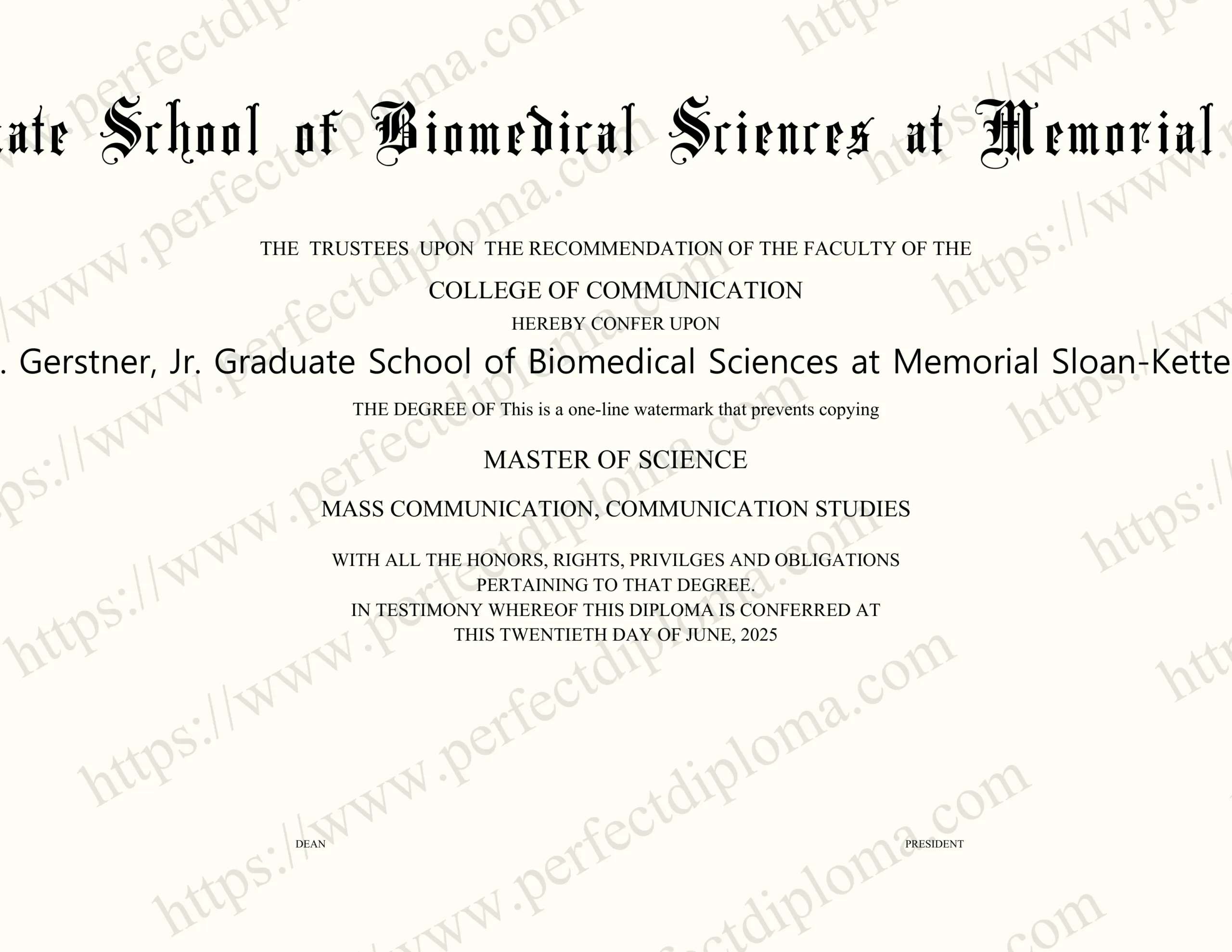 How do I buy a fake Louis V. Gerstner, Jr. Graduate School of Biomedical Sciences at Memorial Sloan-Kettering Cancer Center diploma?
