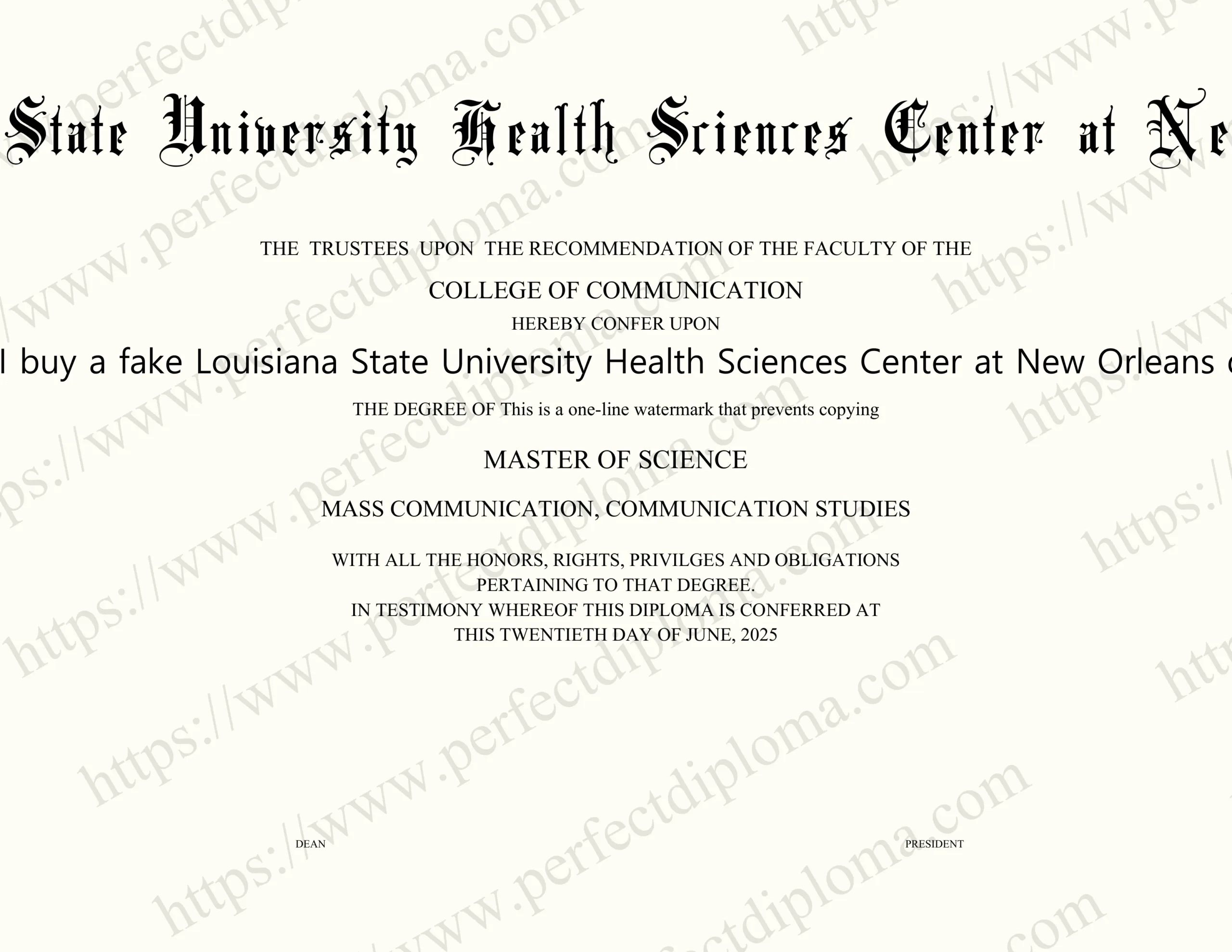 How do I buy a fake Louisiana State University Health Sciences Center at New Orleans diploma?