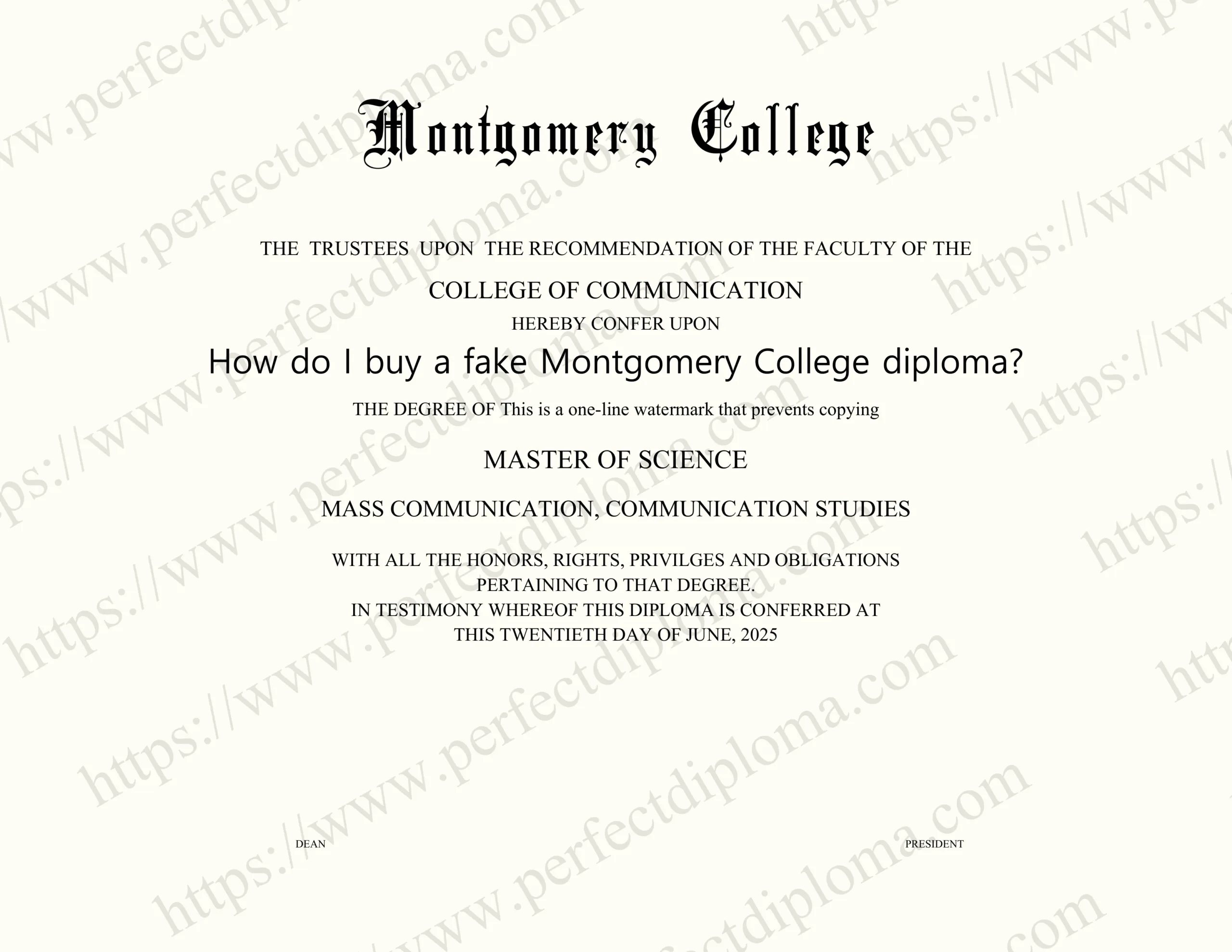 How do I buy a fake Montgomery College diploma?
