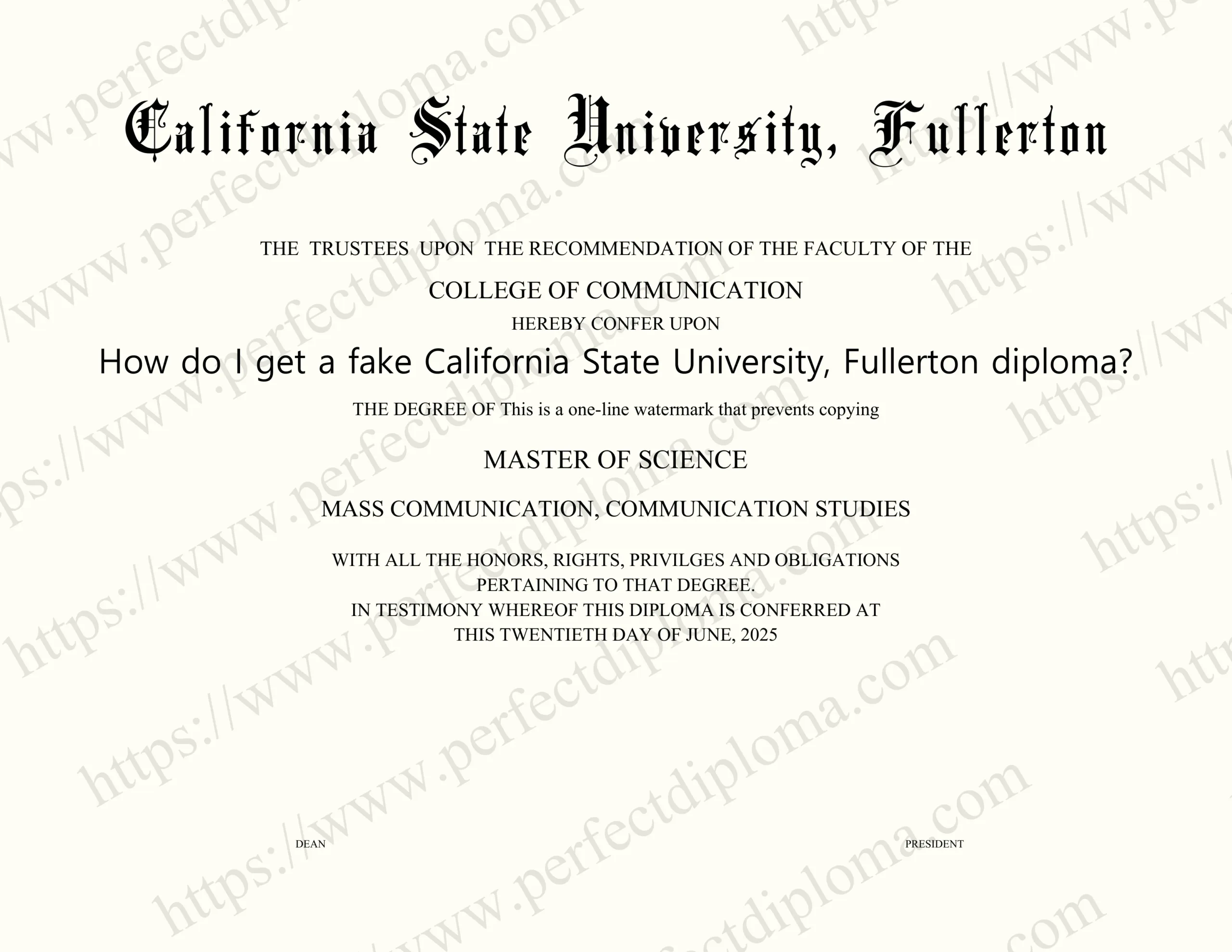 How do I get a fake California State University, Fullerton diploma?