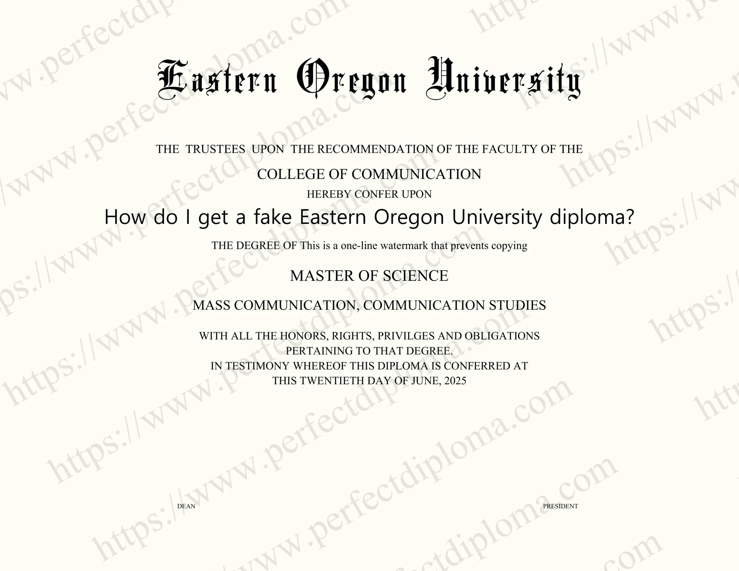 How do I get a fake Eastern Oregon University diploma?