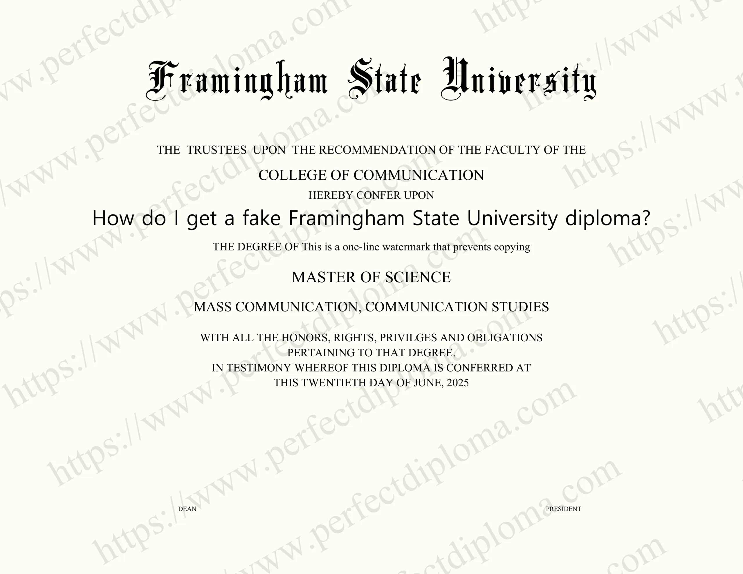 How do I get a fake Framingham State University diploma?