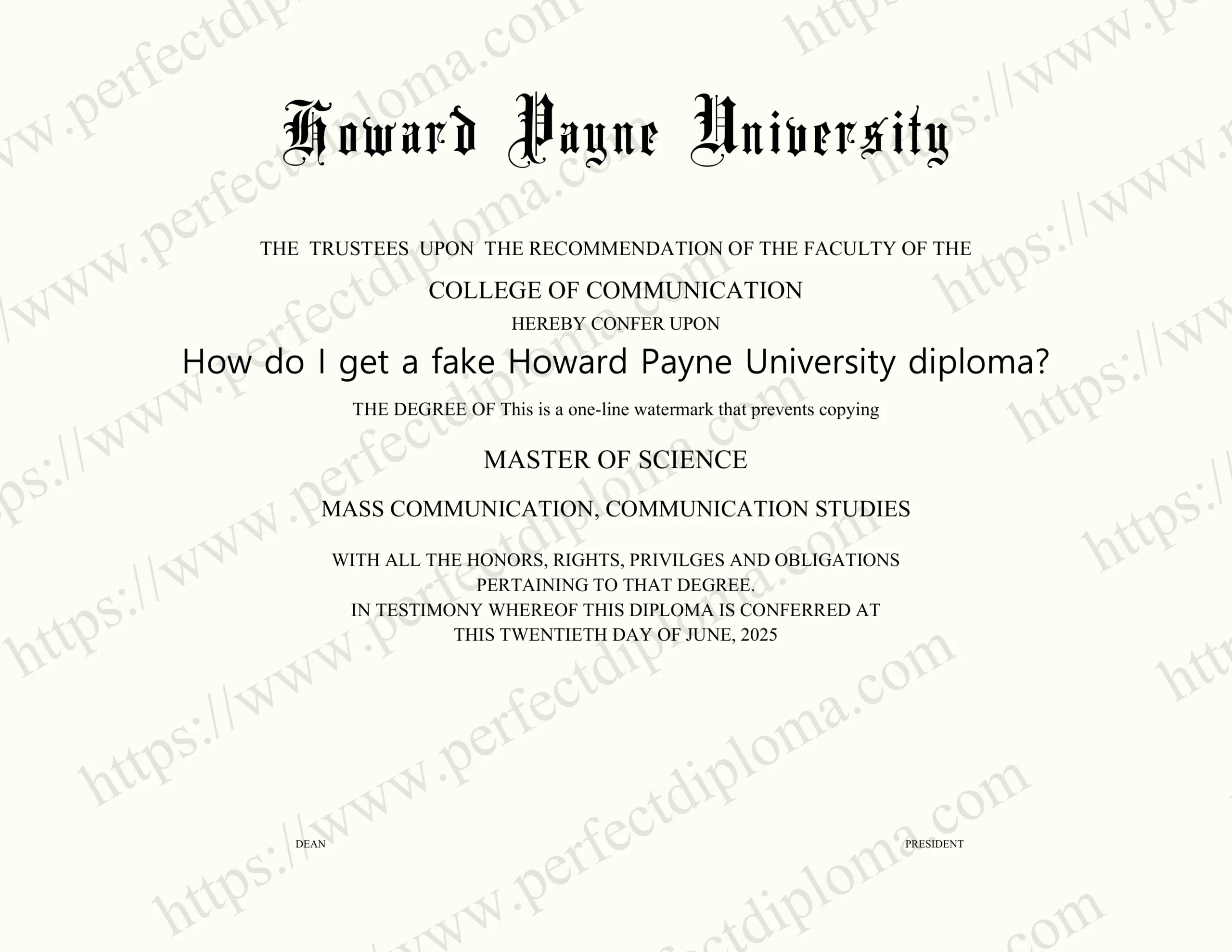 How do I get a fake Howard Payne University diploma?