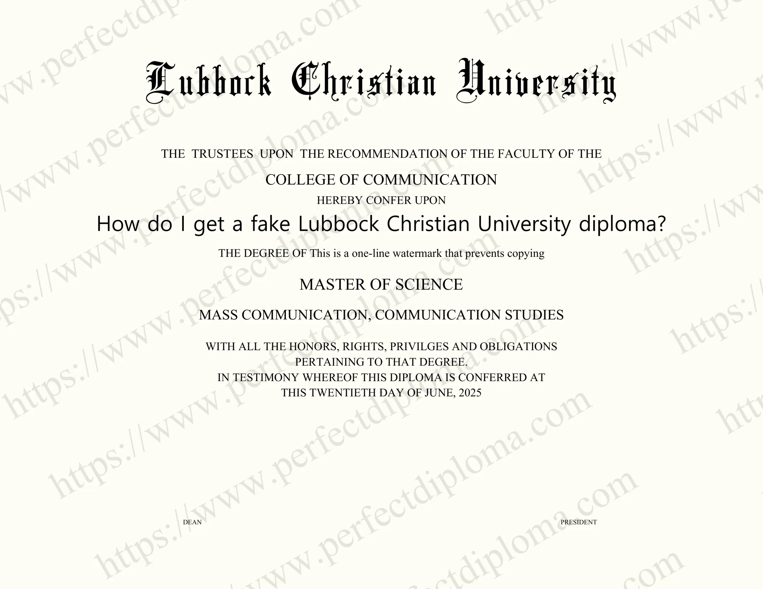 How do I get a fake Lubbock Christian University diploma?