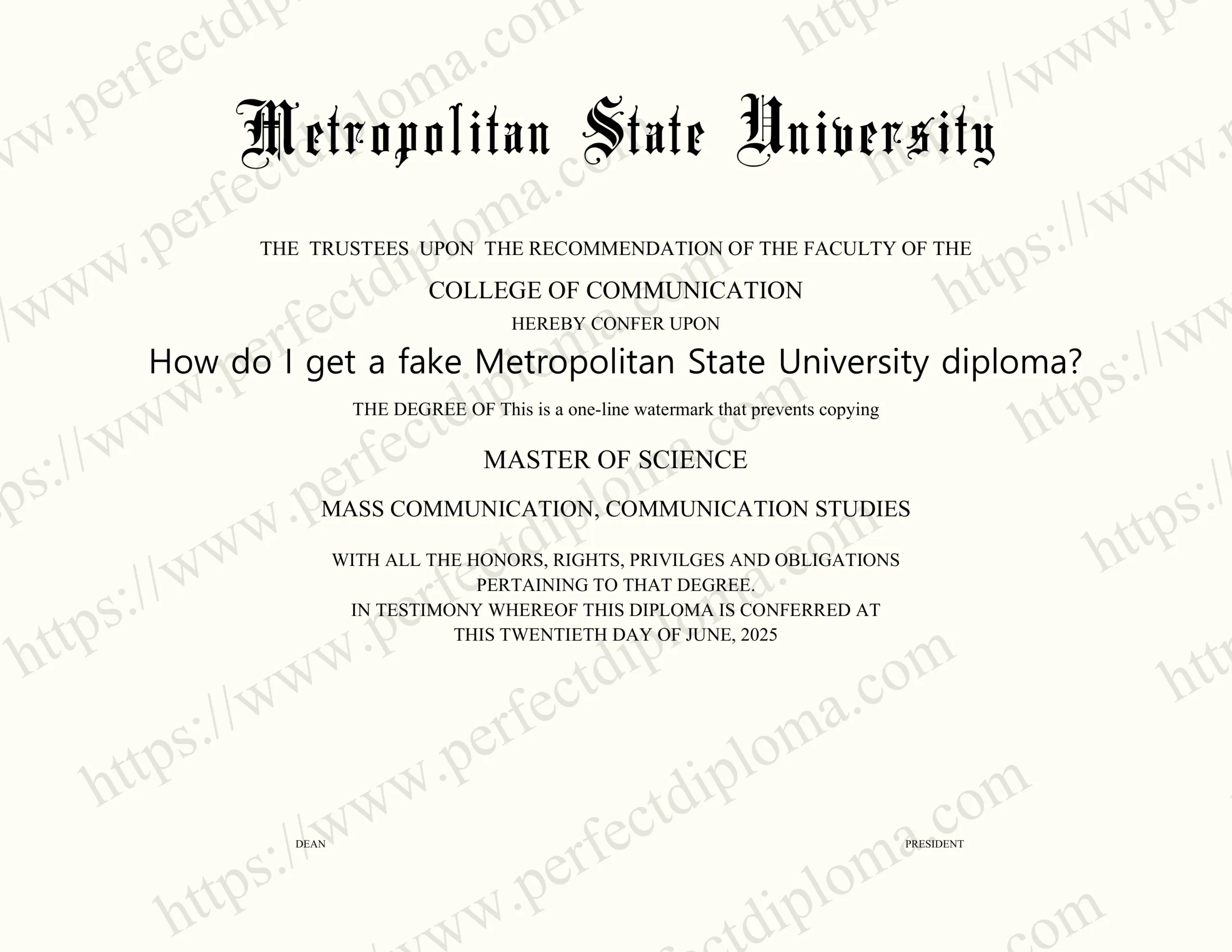 How do I get a fake Metropolitan State University diploma?