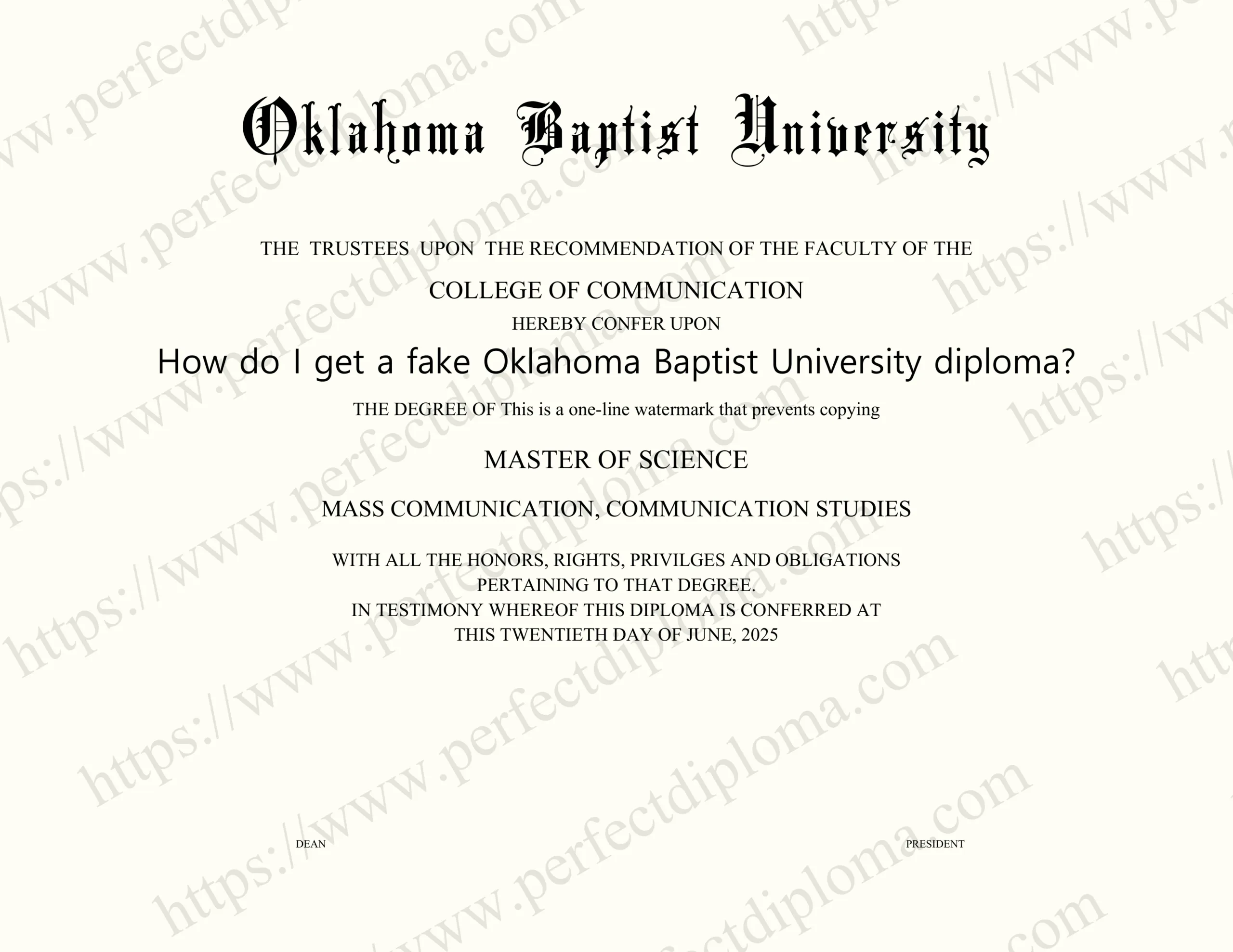 How do I get a fake Oklahoma Baptist University diploma?