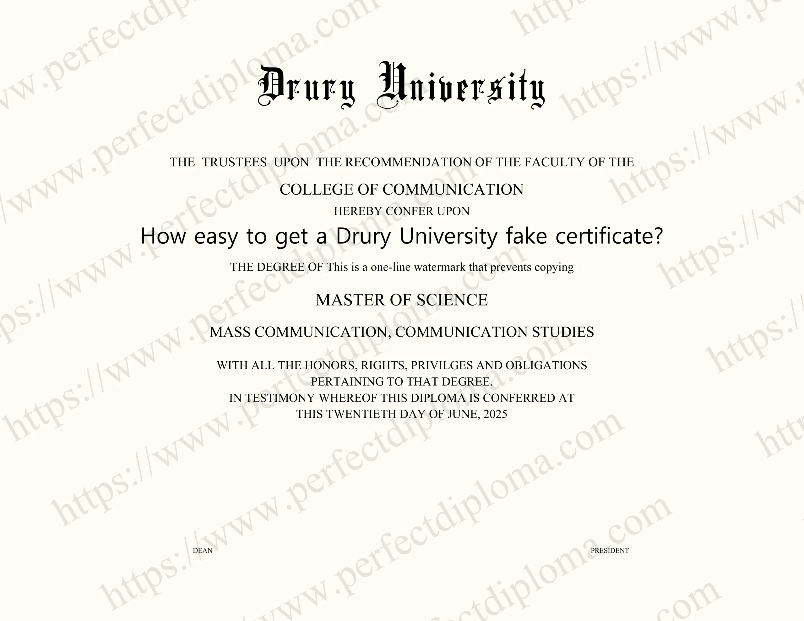 How easy to get a Drury University fake certificate?