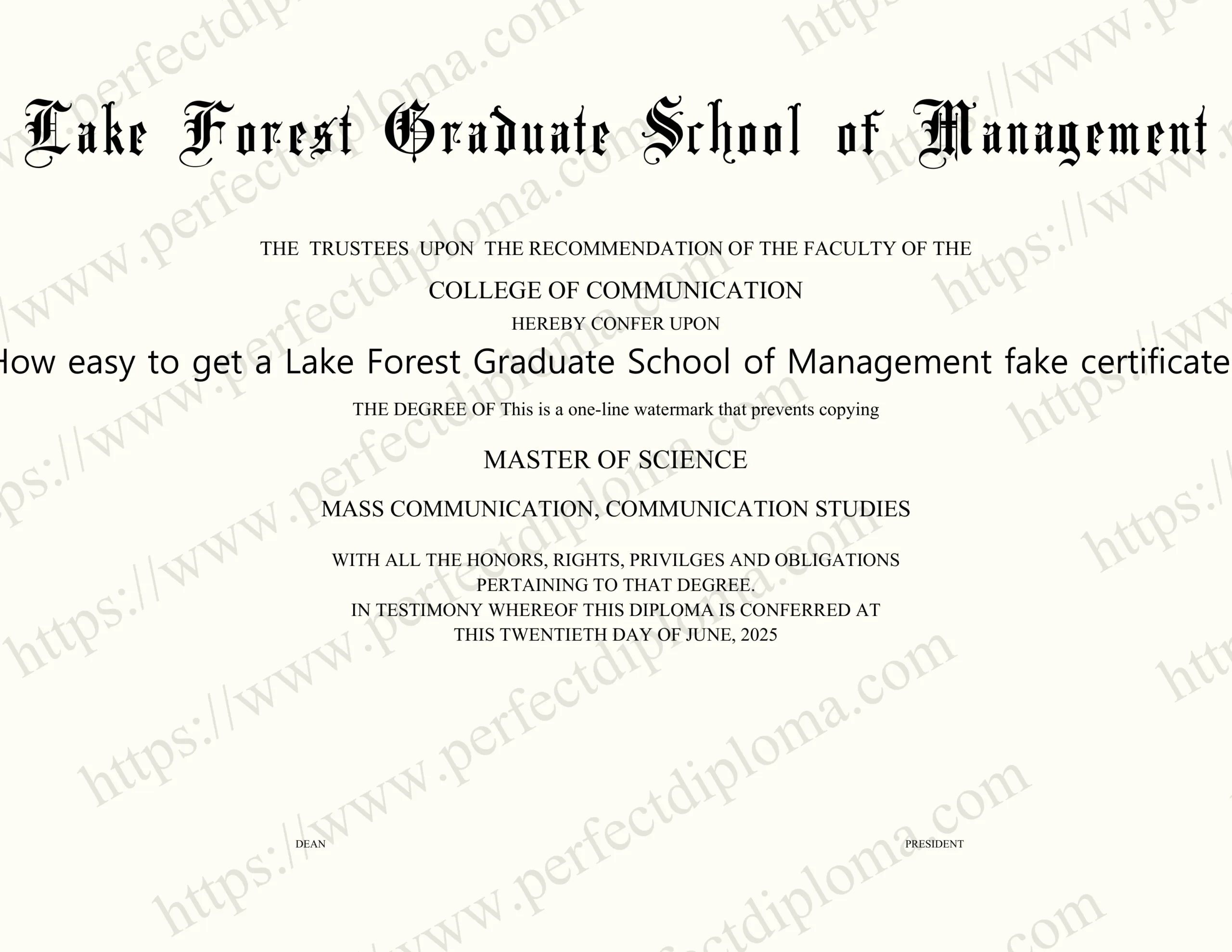 How easy to get a Lake Forest Graduate School of Management fake certificate?