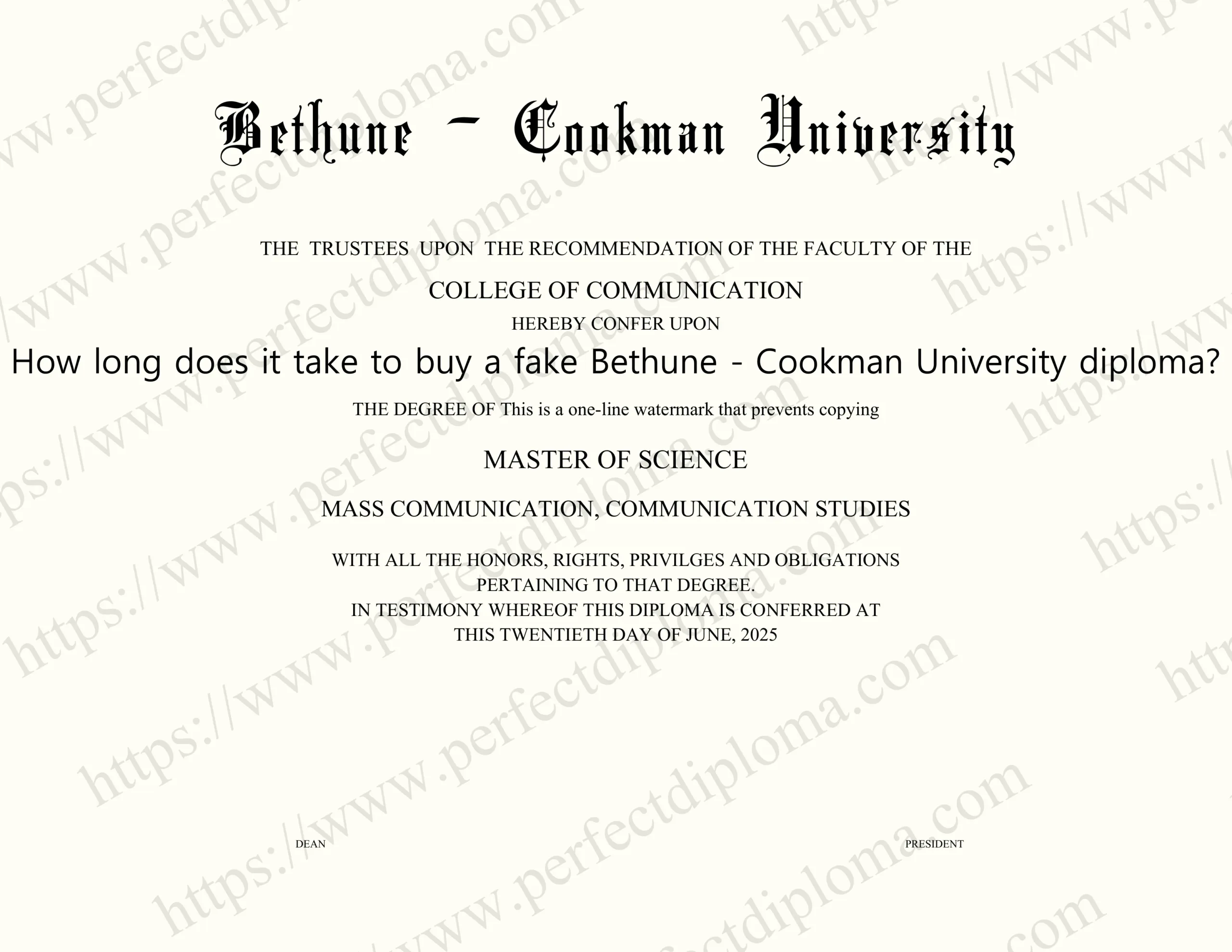 How long does it take to buy a fake Bethune - Cookman University diploma?