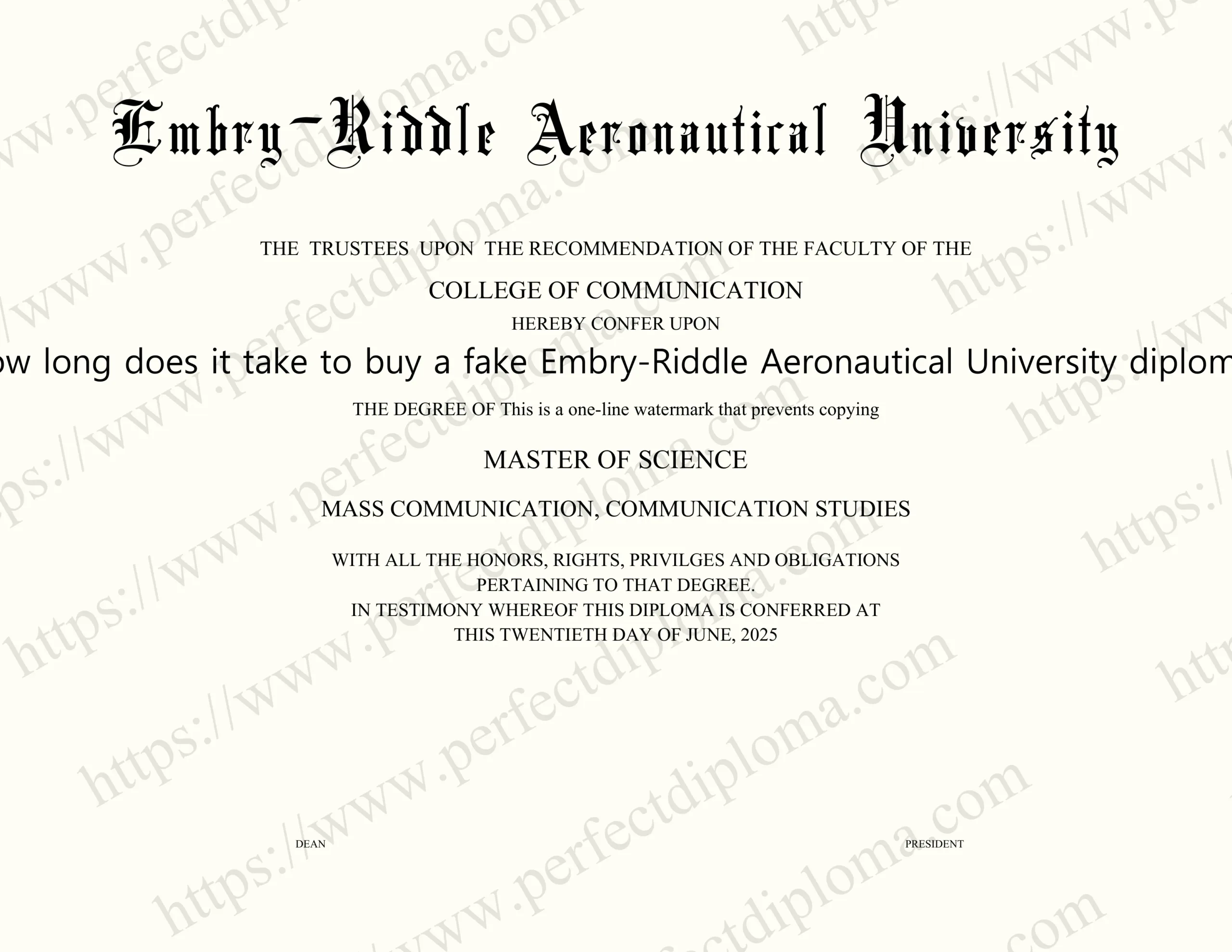 How long does it take to buy a fake Embry-Riddle Aeronautical University diploma?