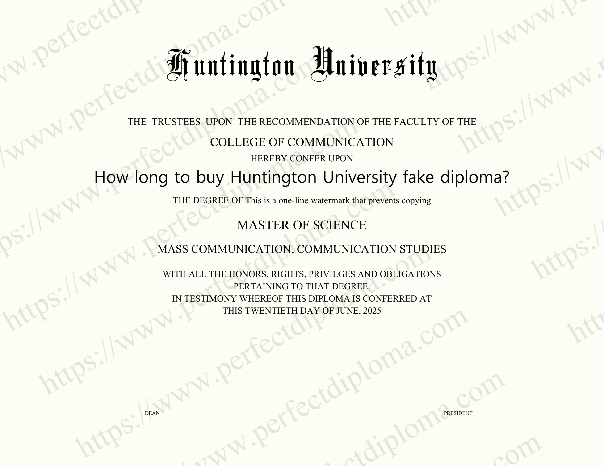 How long to buy Huntington University fake diploma?