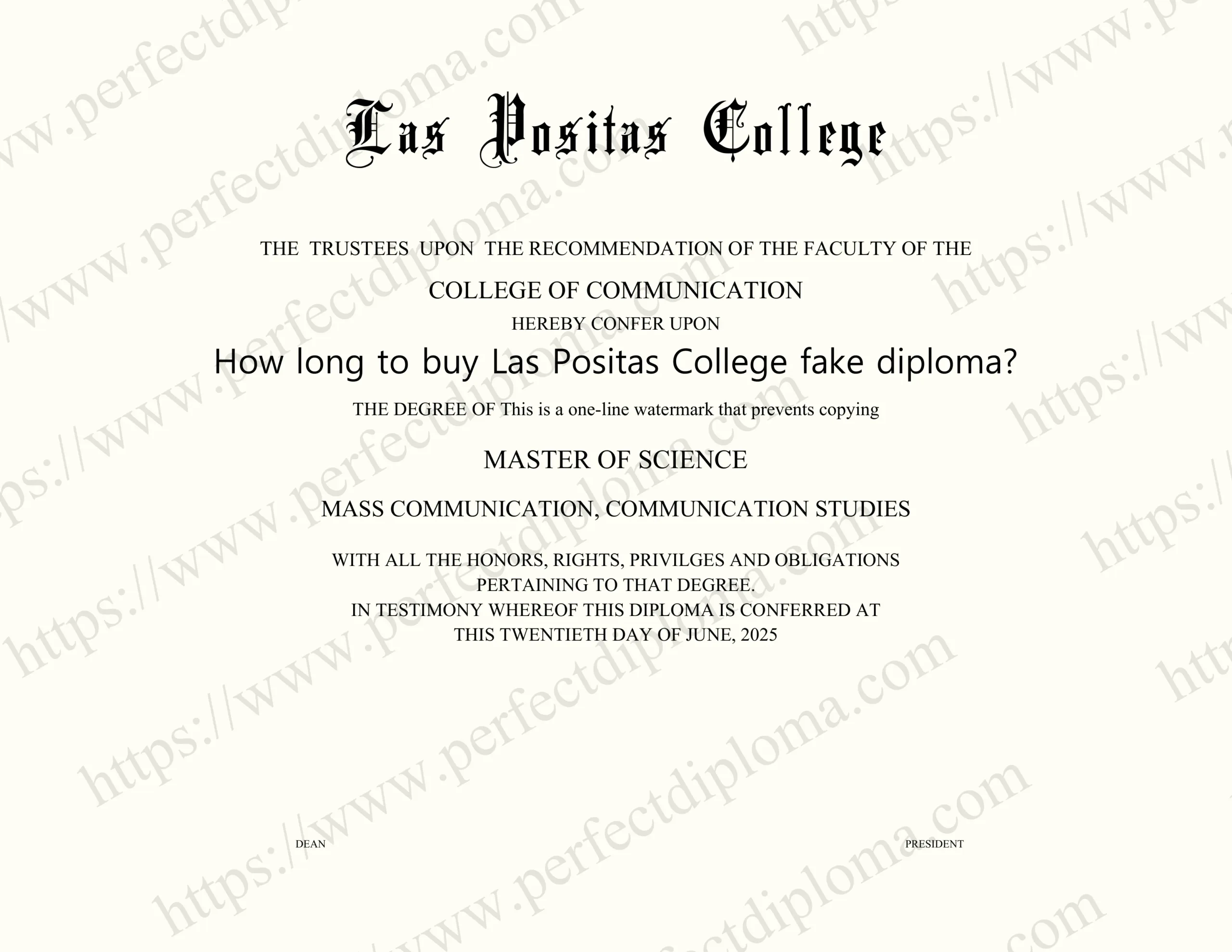 How long to buy Las Positas College fake diploma?