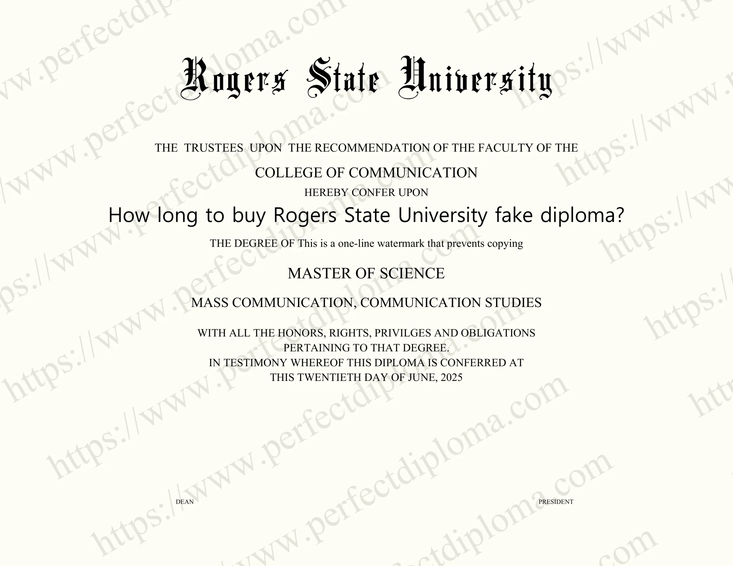 How long to buy Rogers State University fake diploma?
