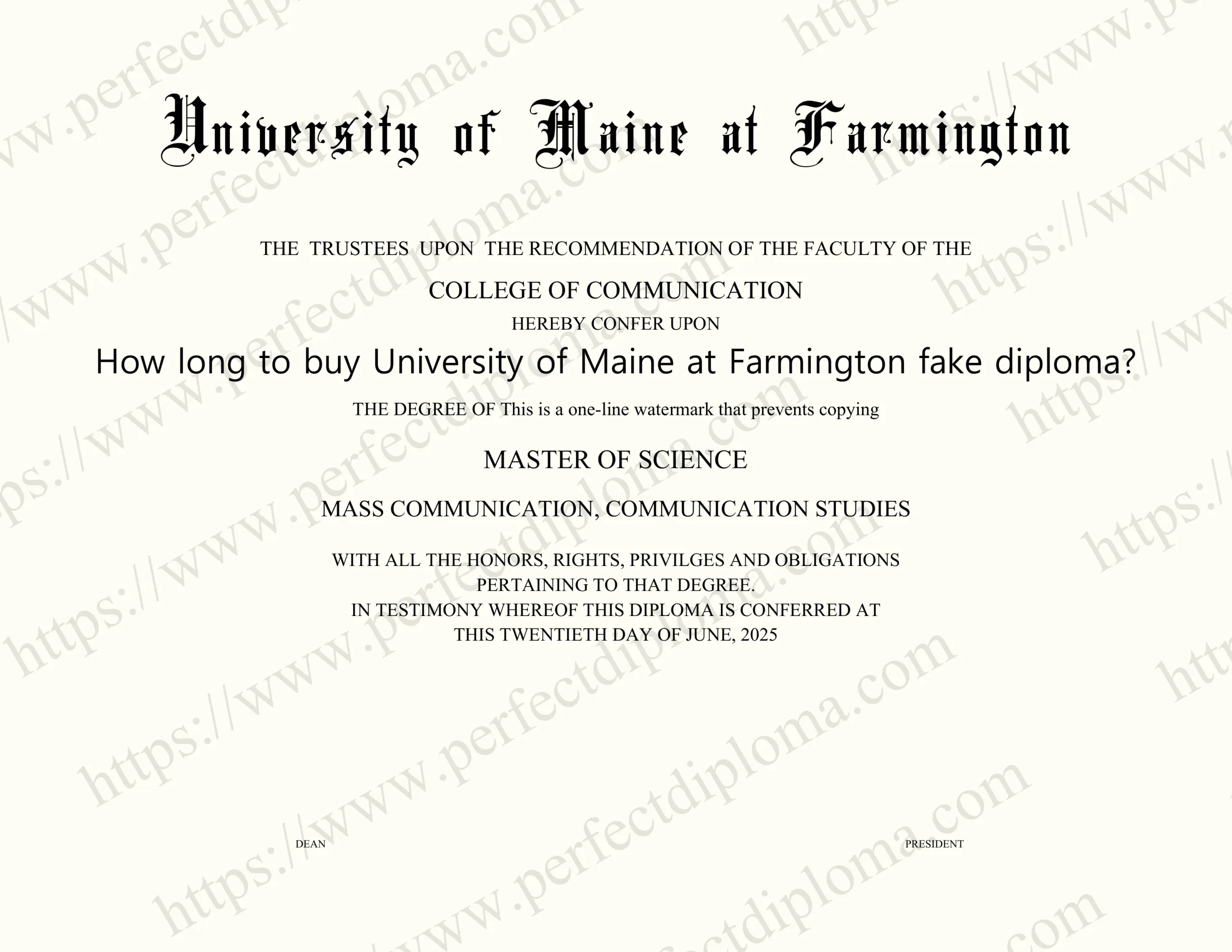 How long to buy University of Maine at Farmington fake diploma?