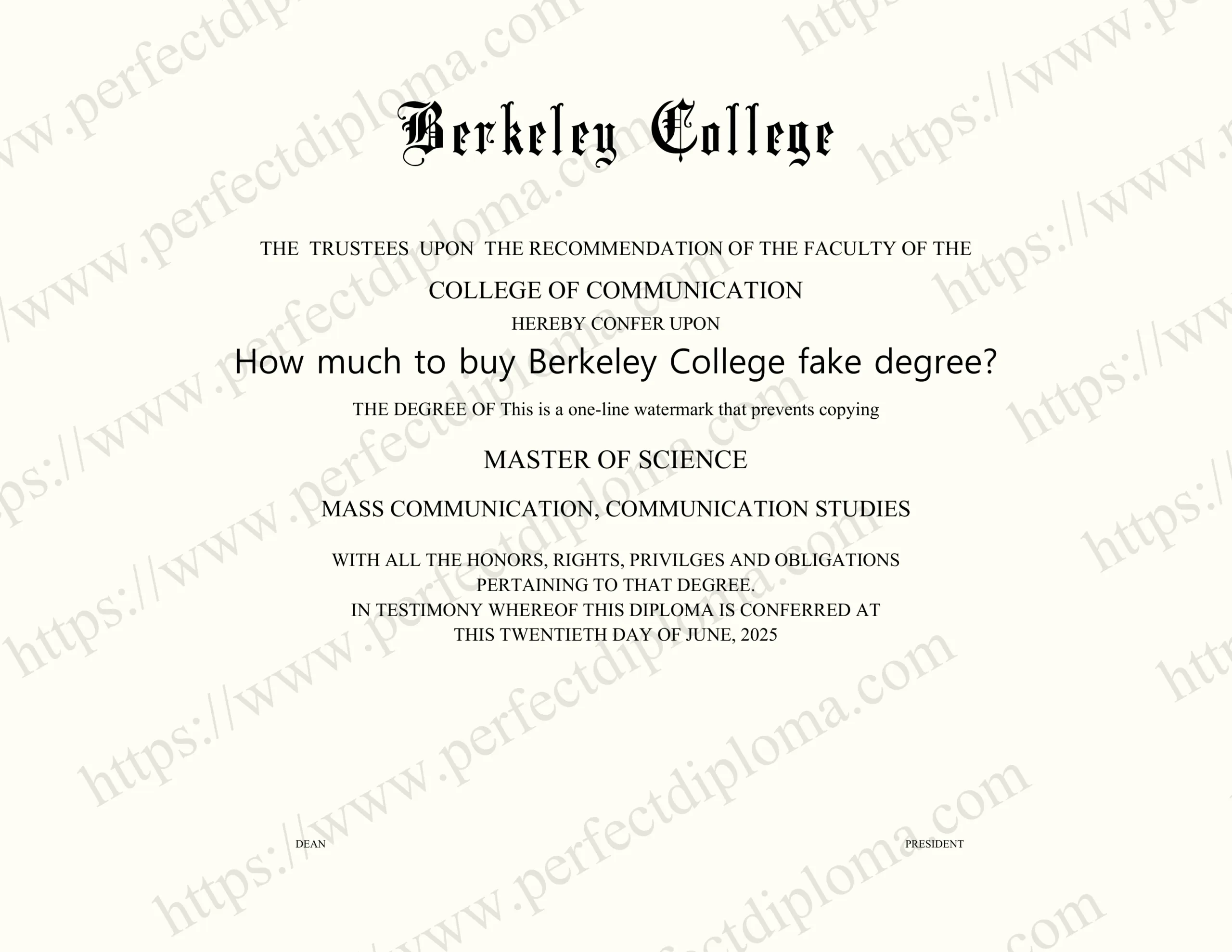 How much to buy Berkeley College fake degree?
