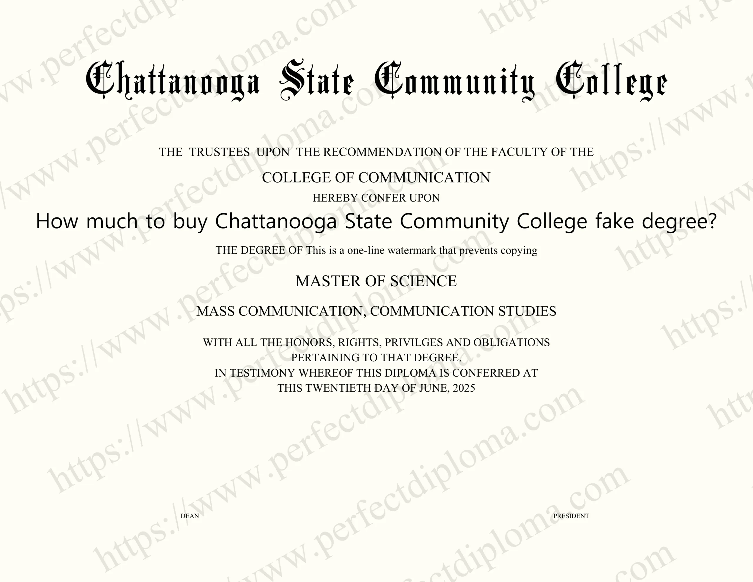How much to buy Chattanooga State Community College fake degree?