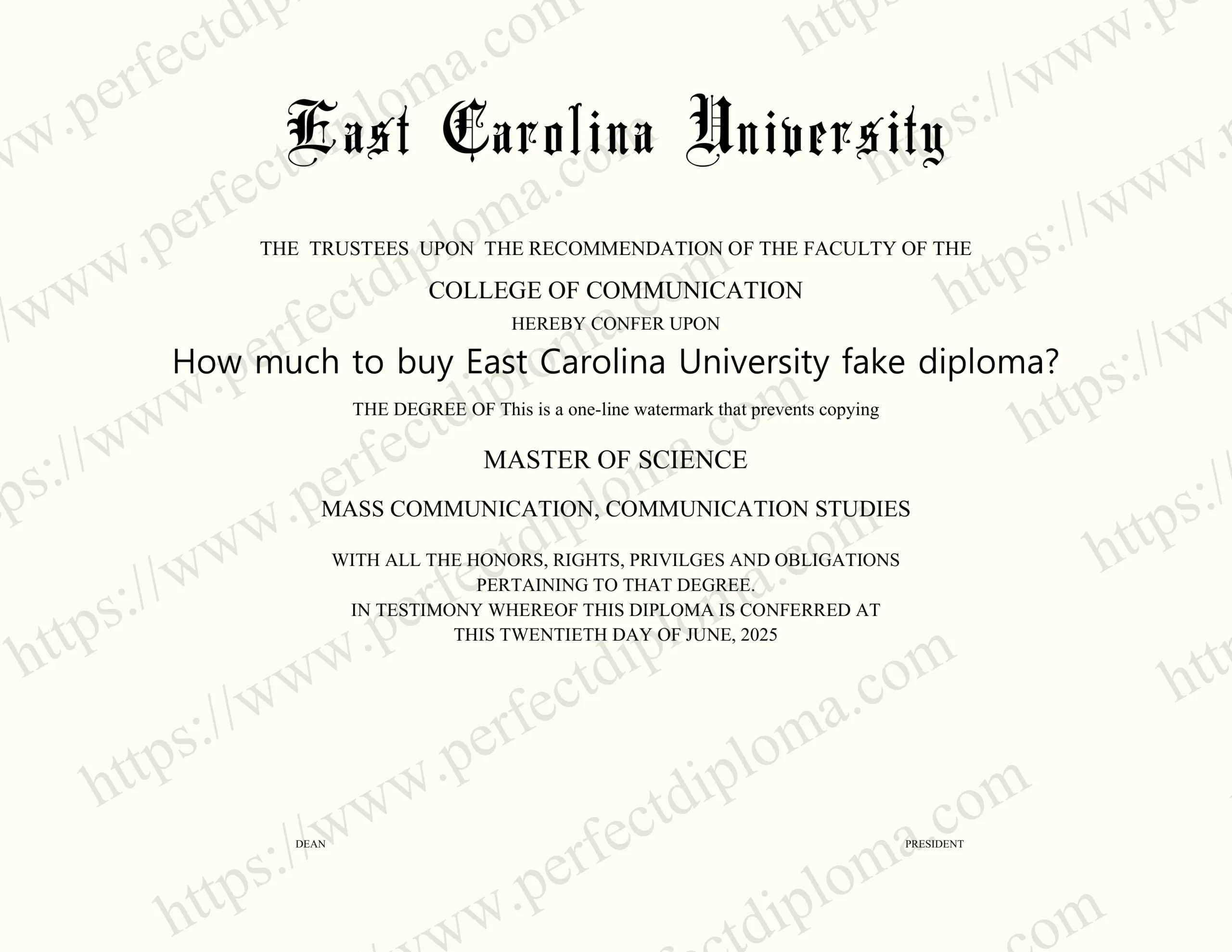 How much to buy East Carolina University fake diploma?