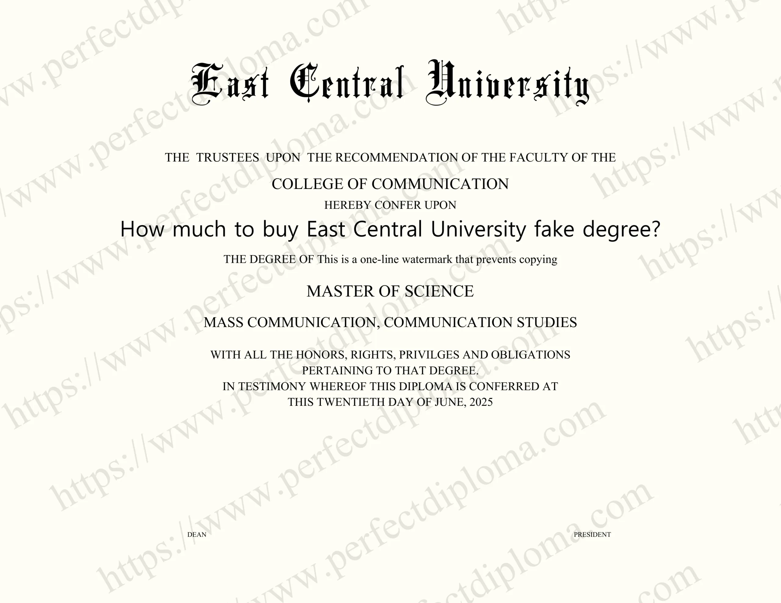 How much to buy East Central University fake degree?