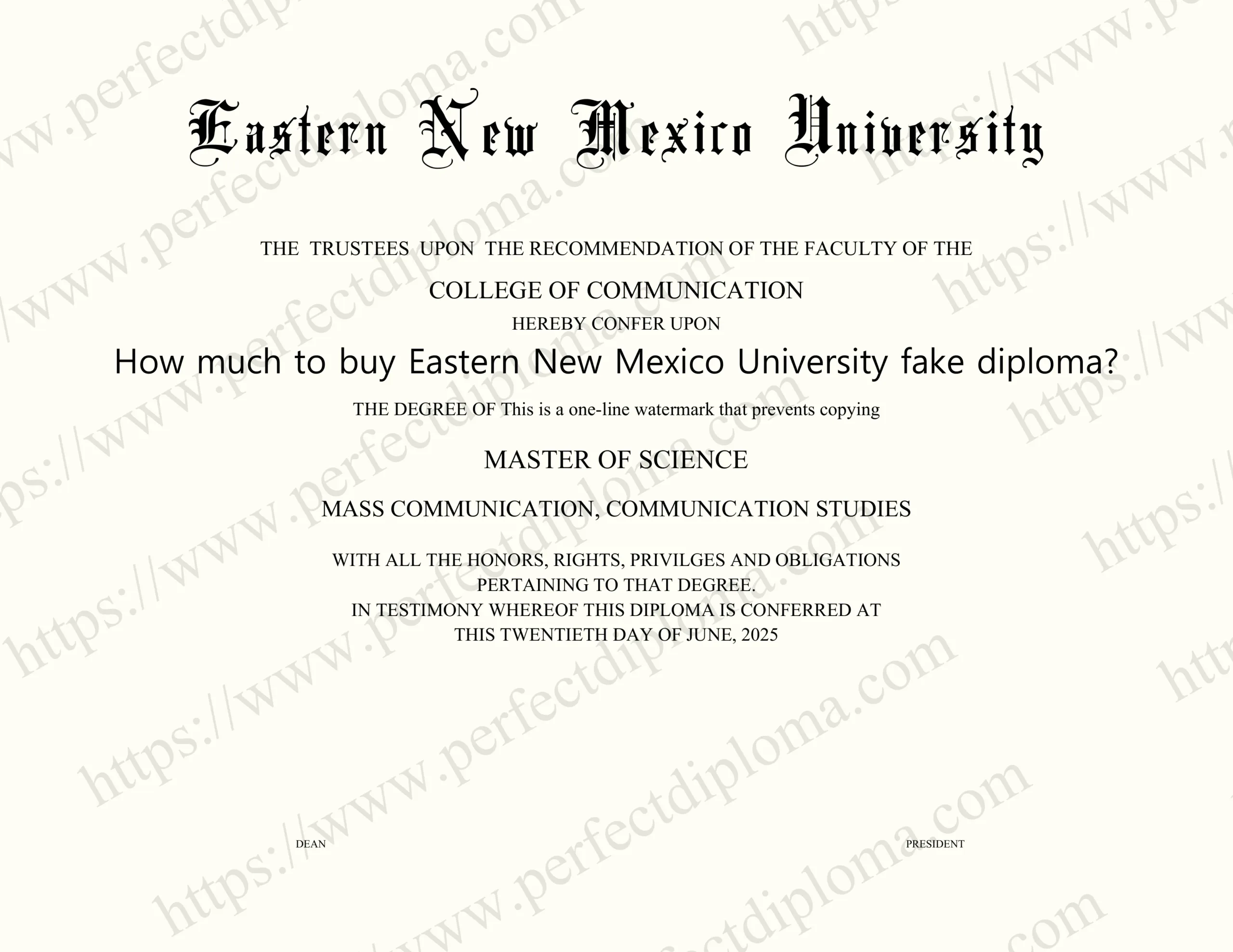 How much to buy Eastern New Mexico University fake diploma?