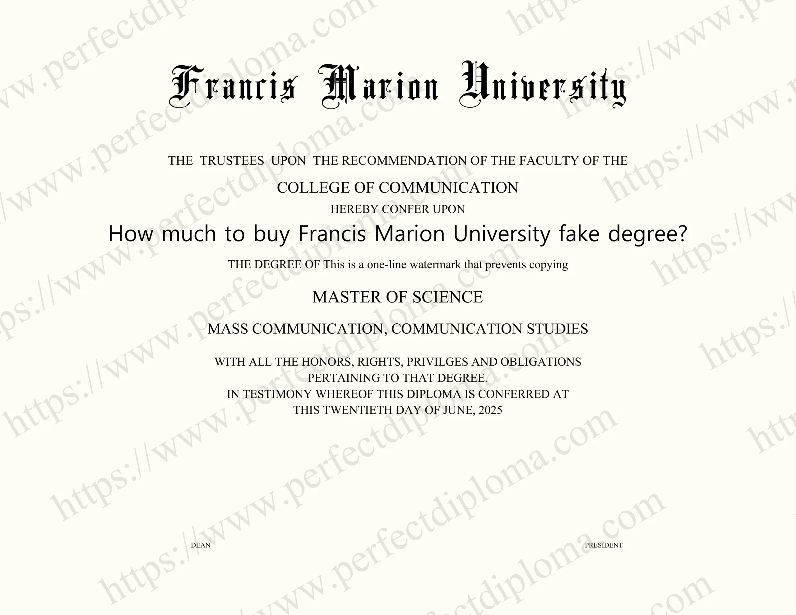 How much to buy Francis Marion University fake degree?
