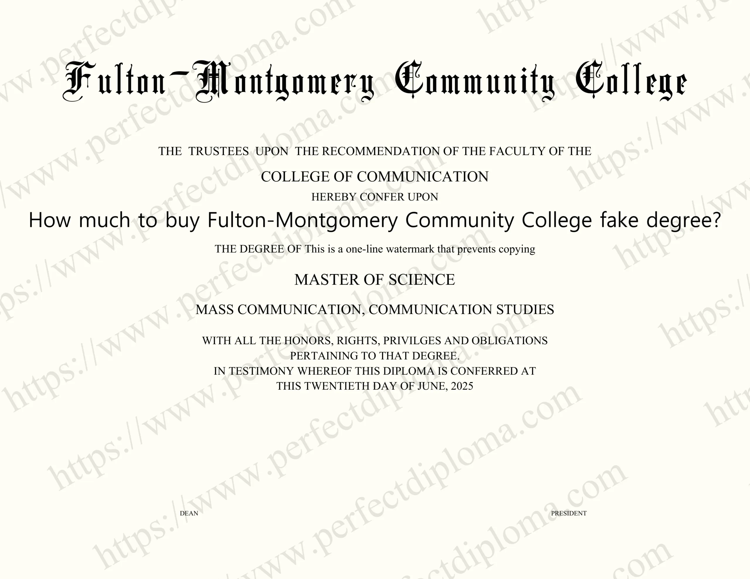 How much to buy Fulton-Montgomery Community College fake degree?