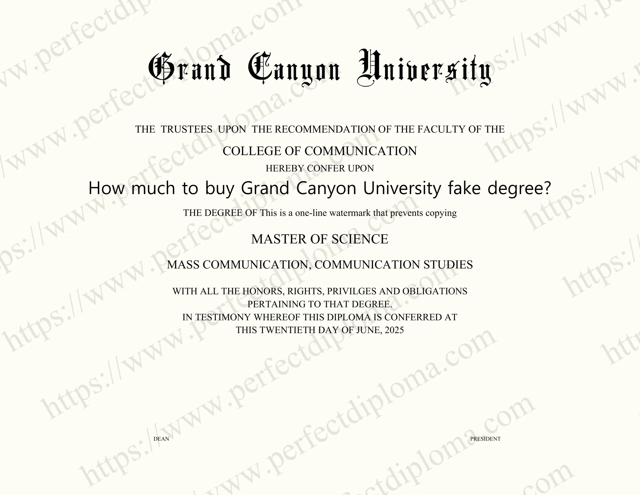 How much to buy Grand Canyon University fake degree?