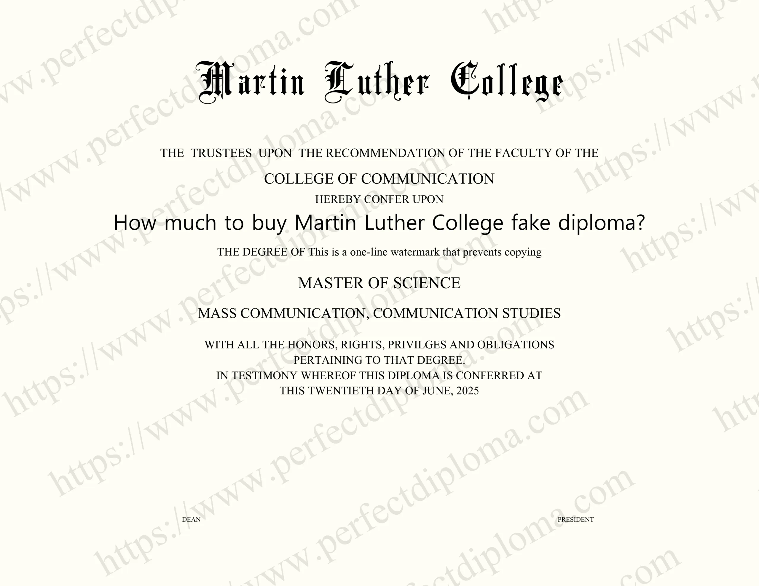 How much to buy Martin Luther College fake diploma?