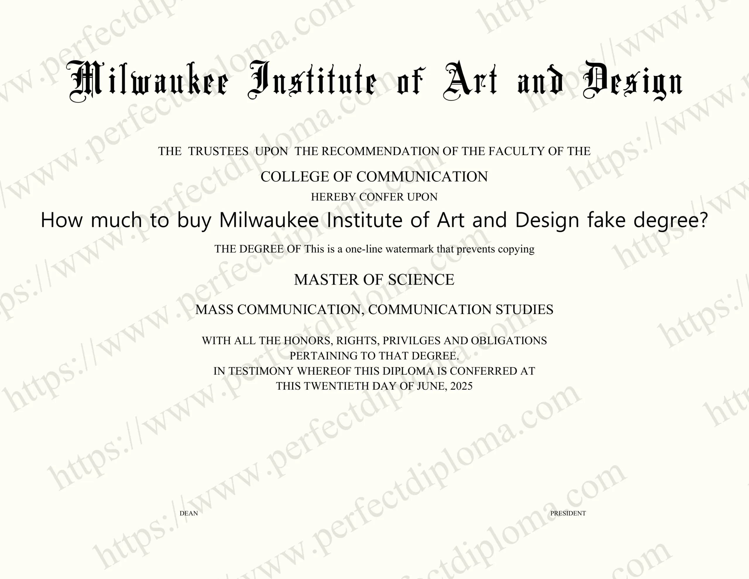 How much to buy Milwaukee Institute of Art and Design fake degree?