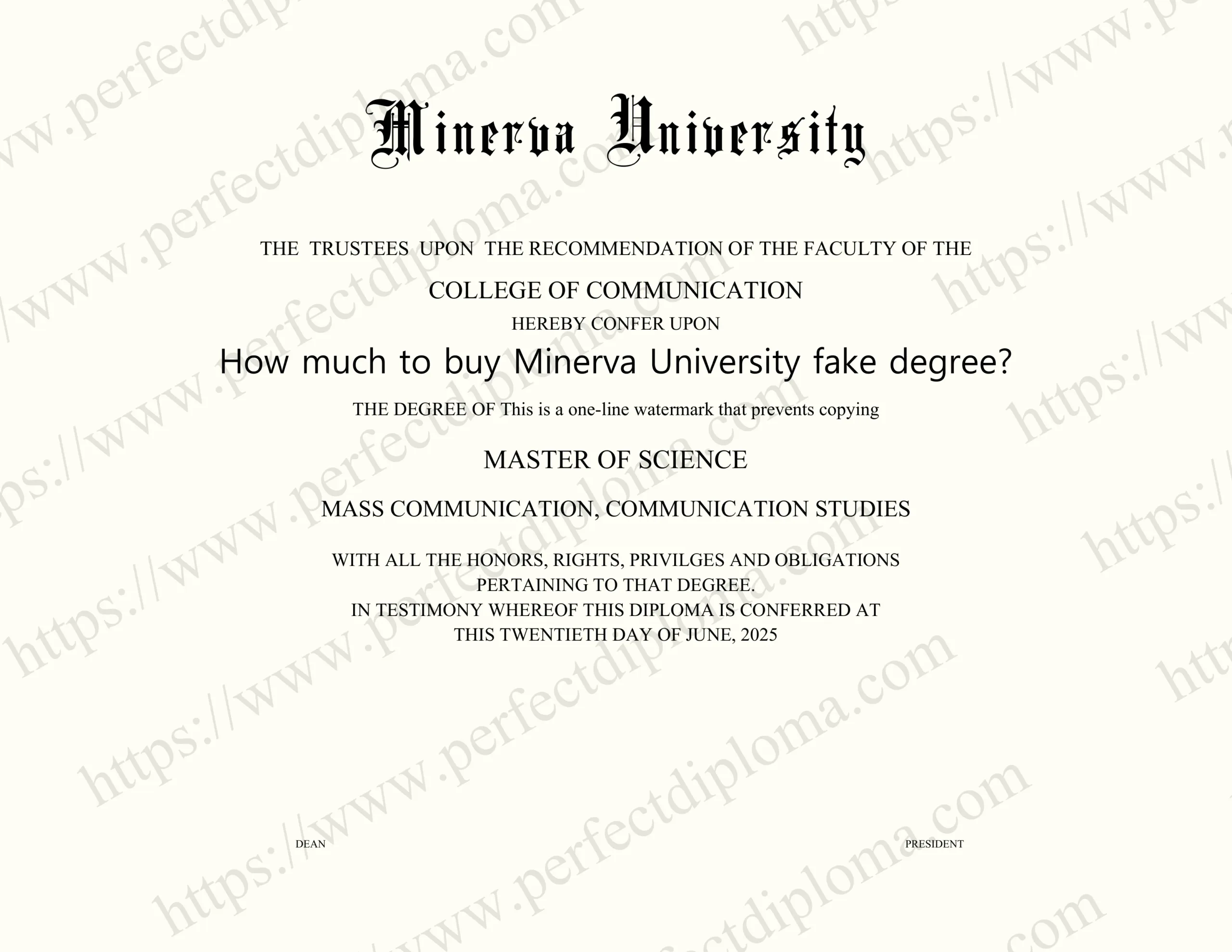 How much to buy Minerva University fake degree?