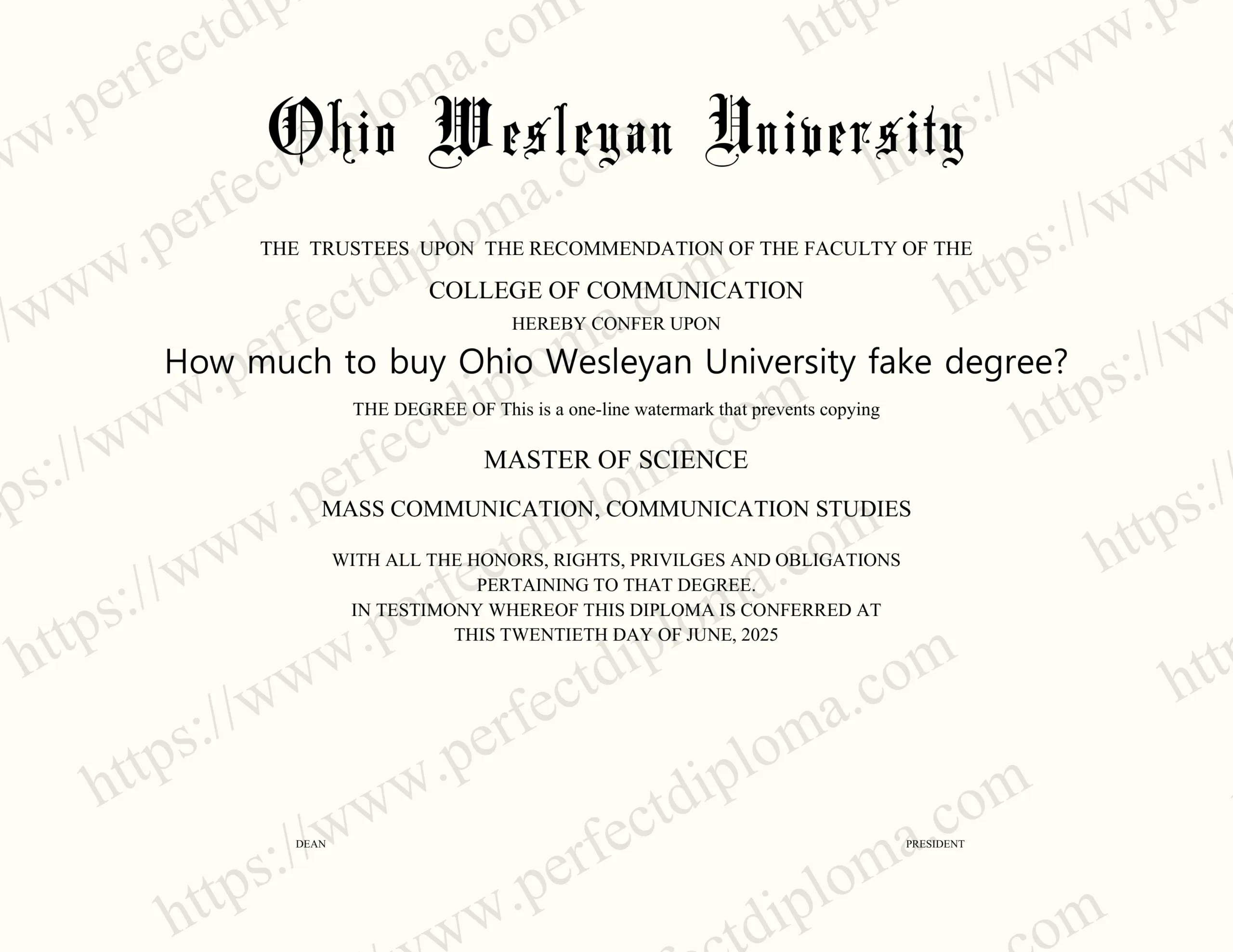 How much to buy Ohio Wesleyan University fake degree?