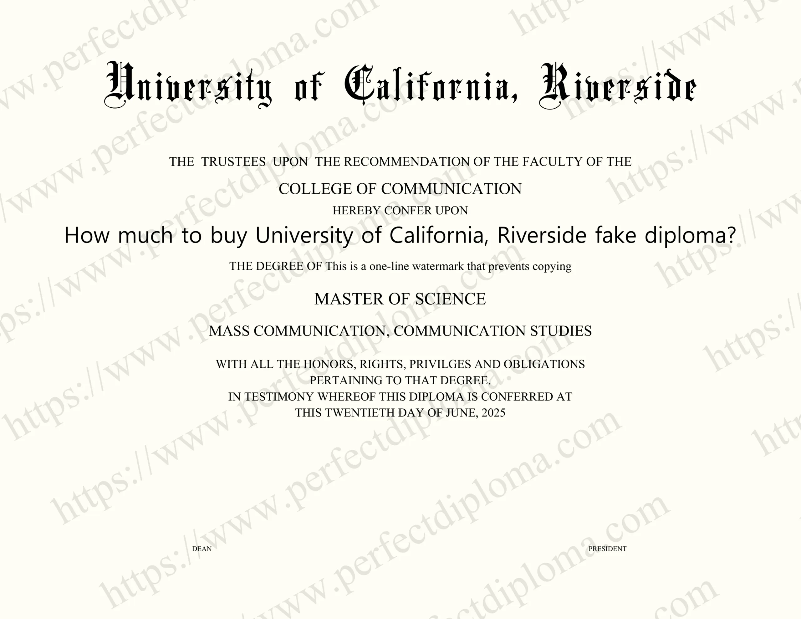 How much to buy University of California, Riverside fake diploma?