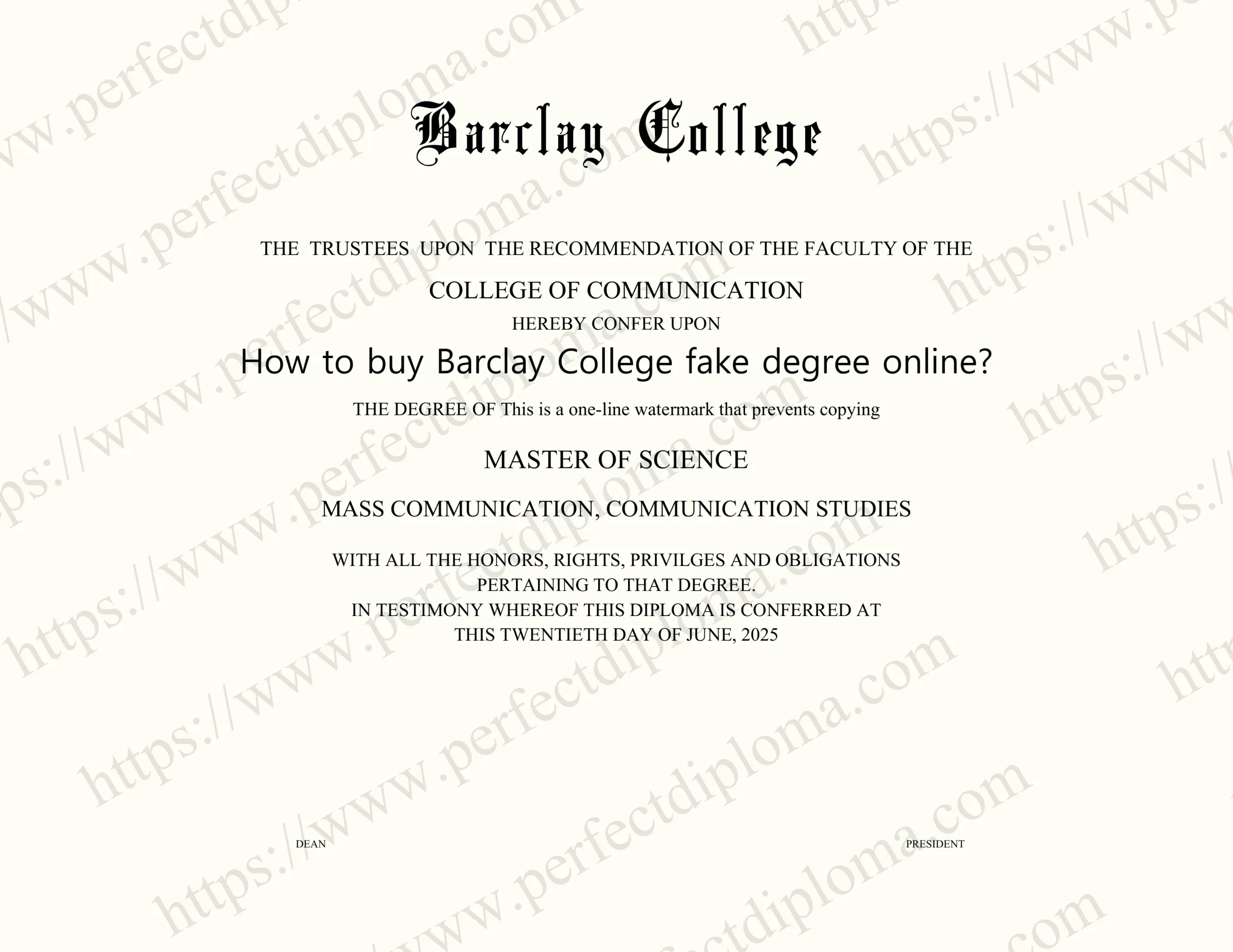 How to buy Barclay College fake degree online?