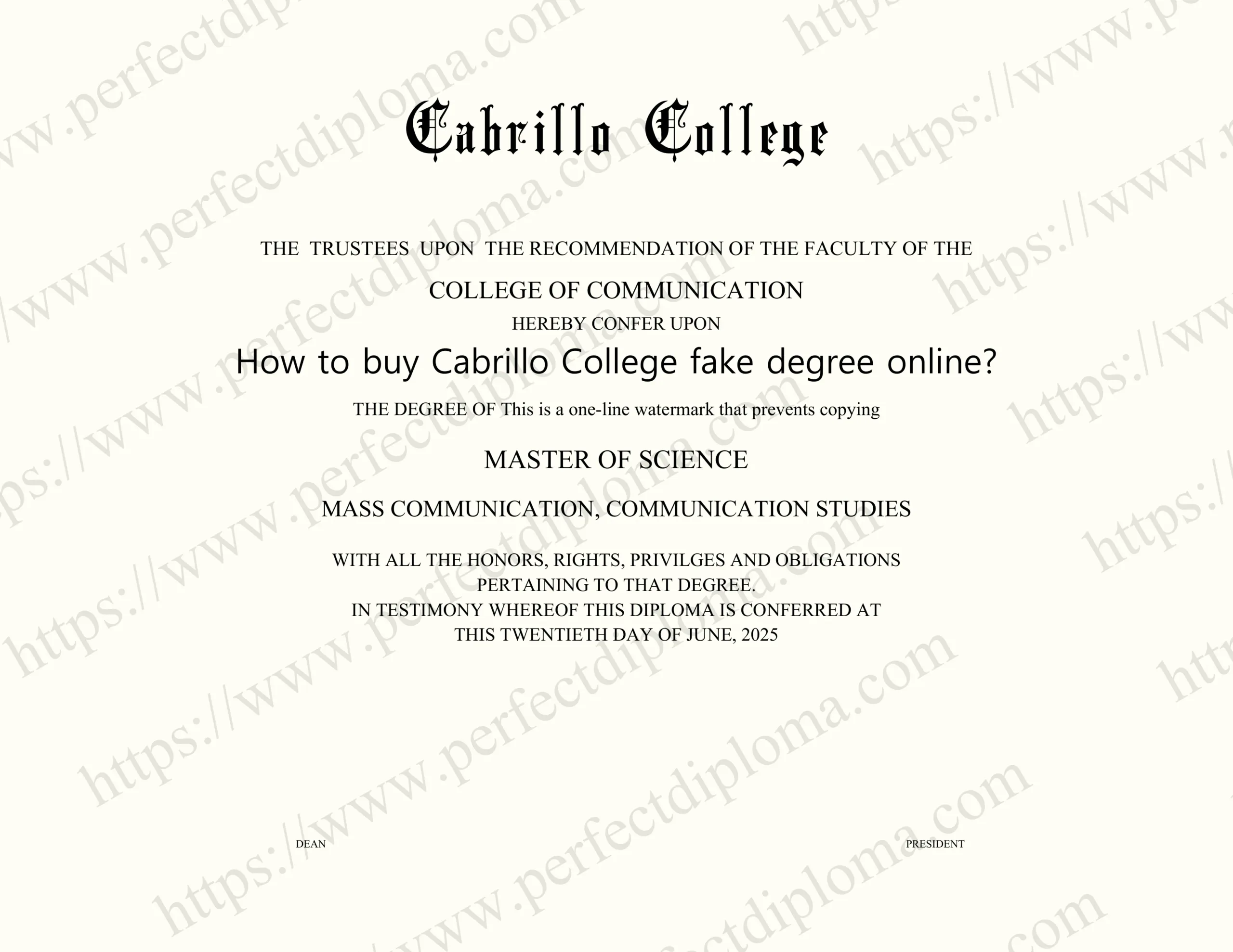 How to buy Cabrillo College fake degree online?