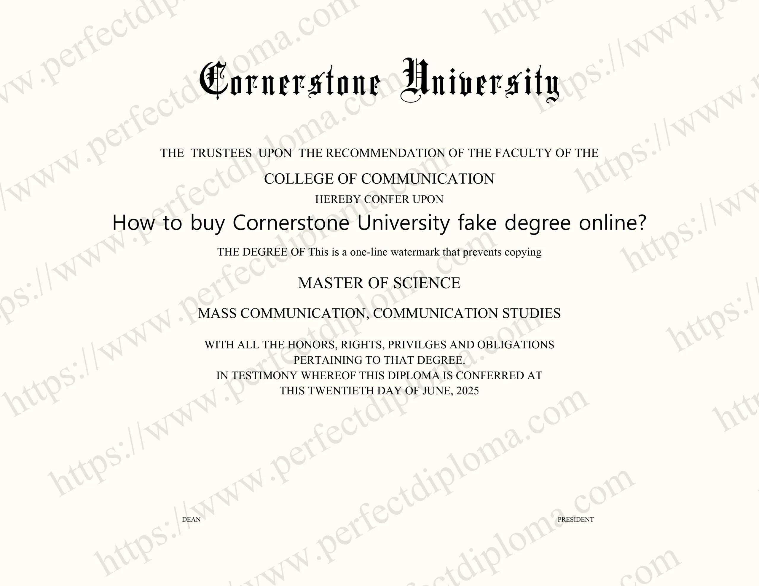 How to buy Cornerstone University fake degree online?