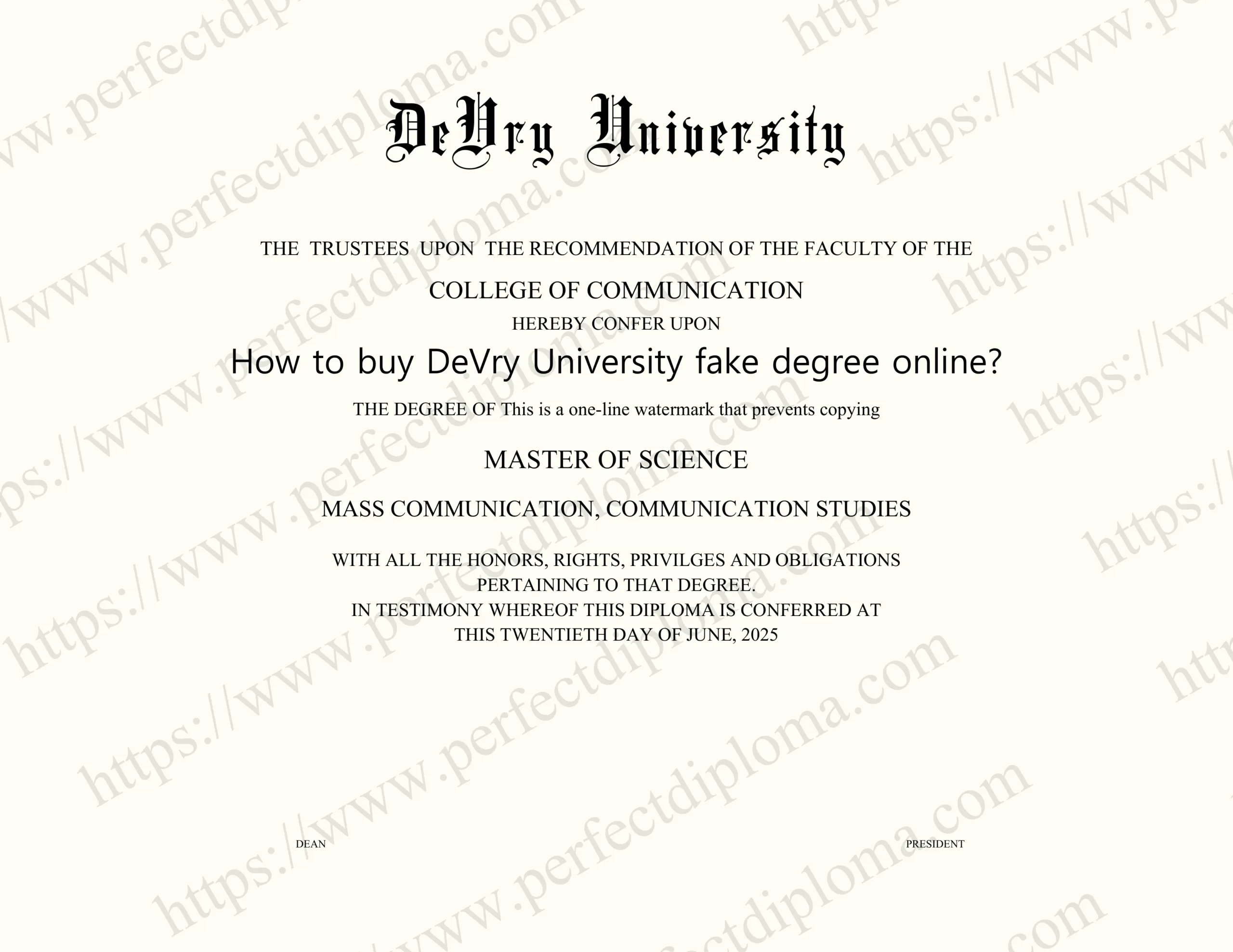 How to buy DeVry University fake degree online?