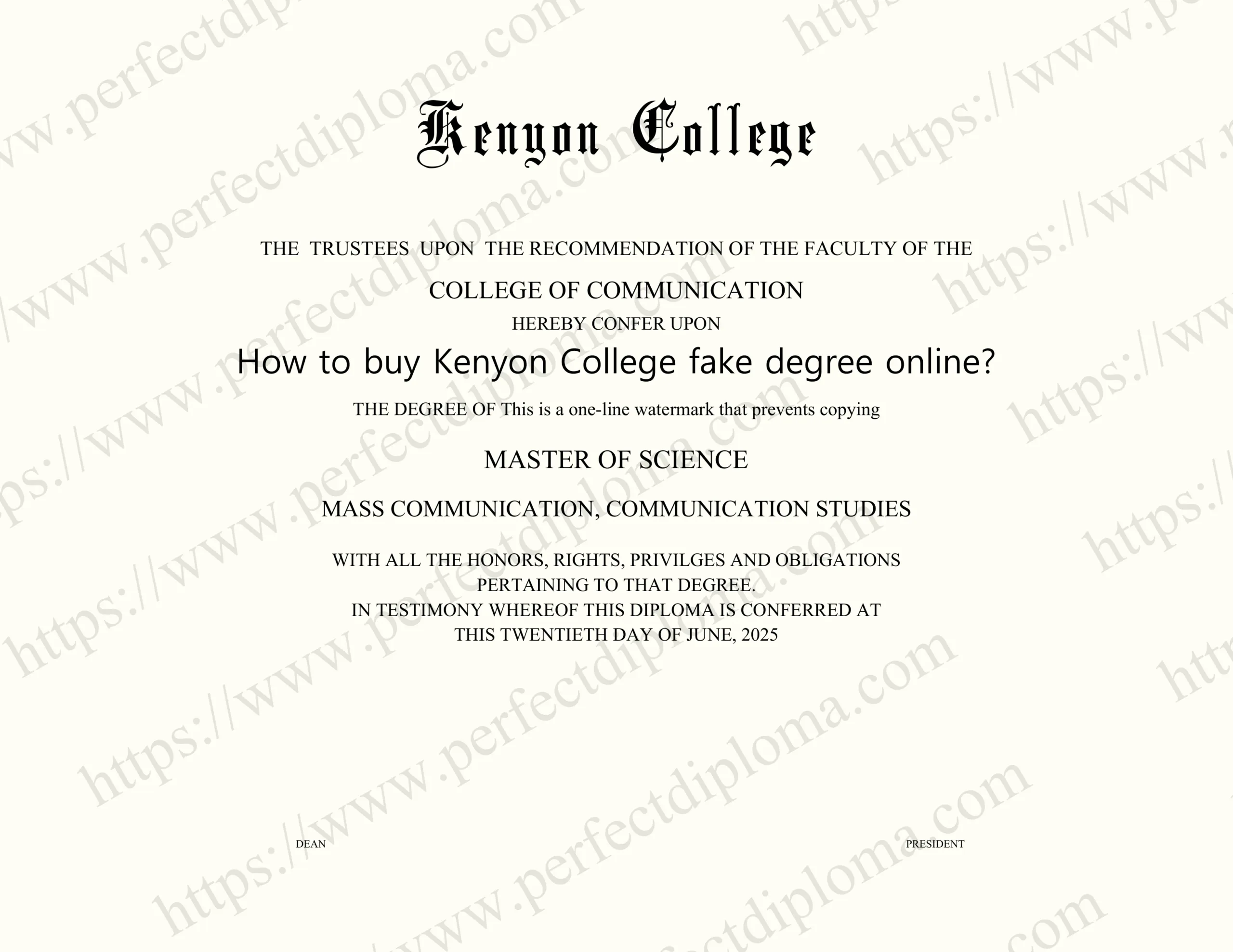 How to buy Kenyon College fake degree online?