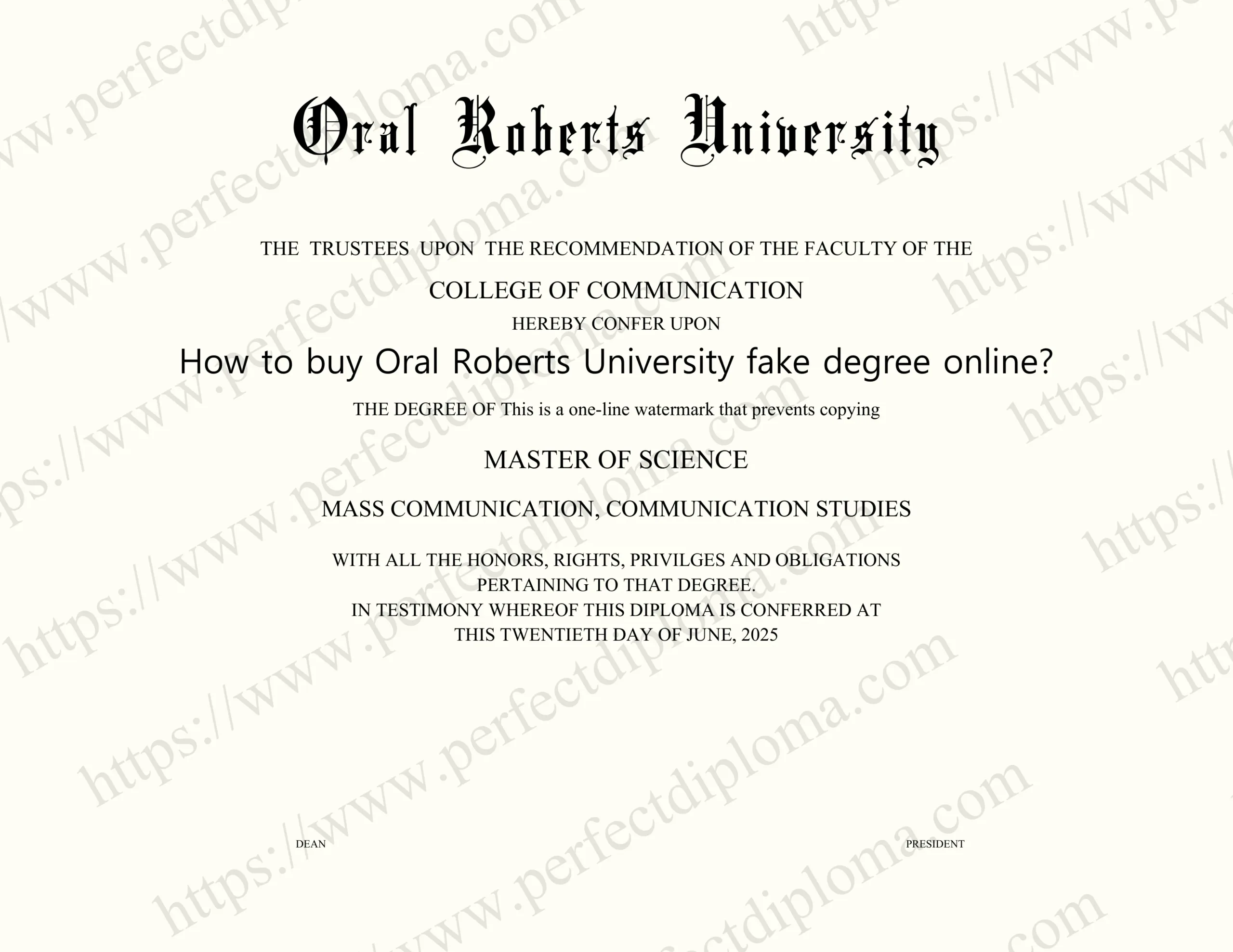 How to buy Oral Roberts University fake degree online?