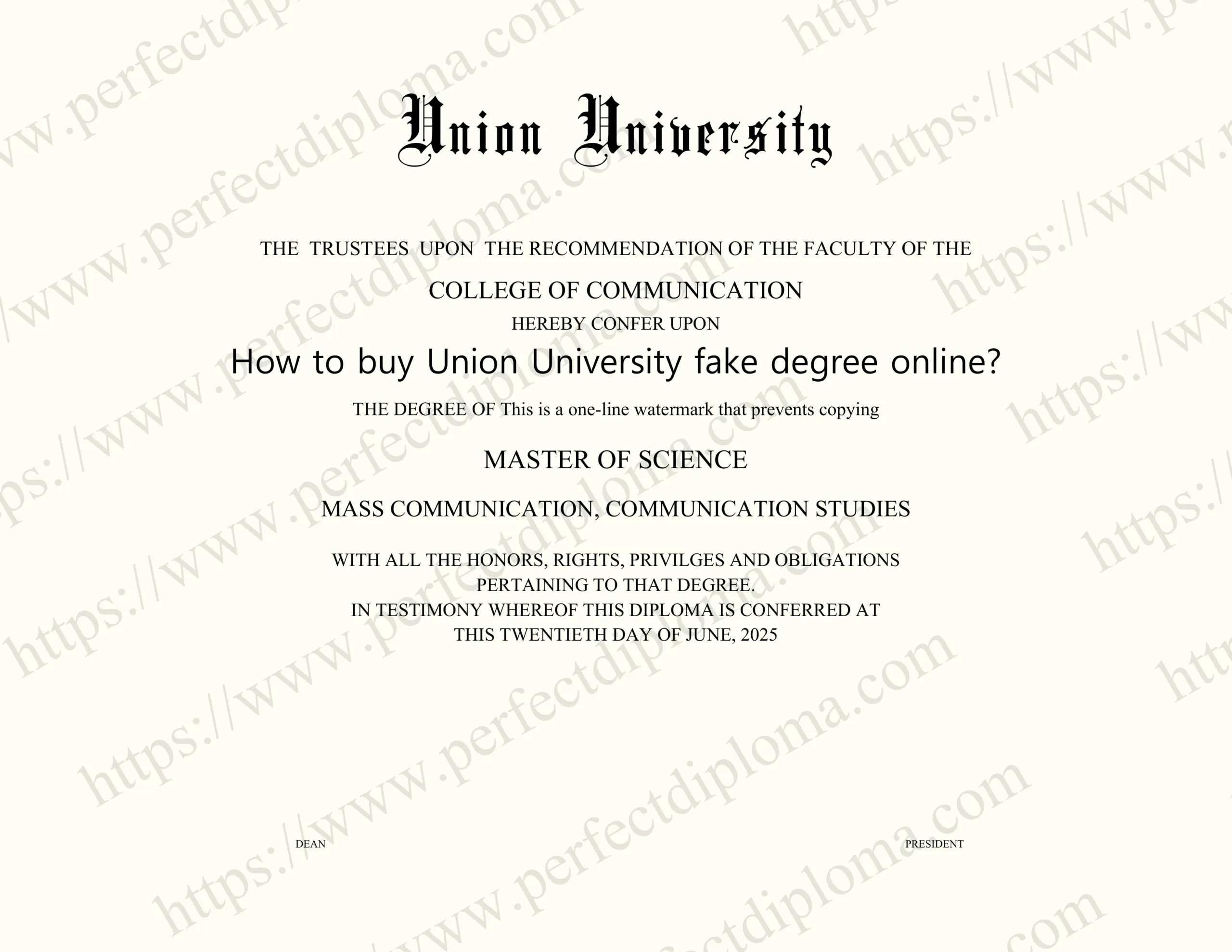 How to buy Union University fake degree online?