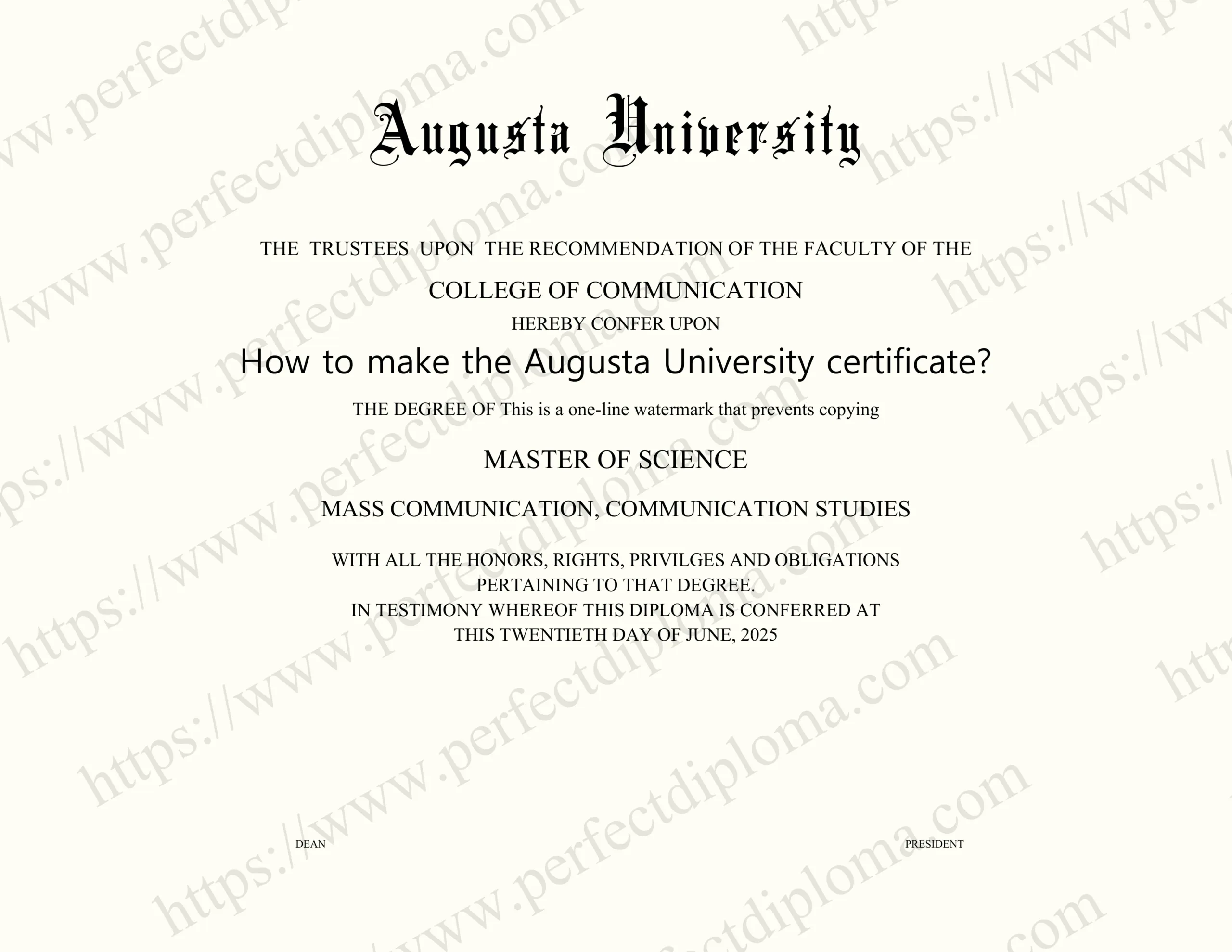 How to make the Augusta University certificate?