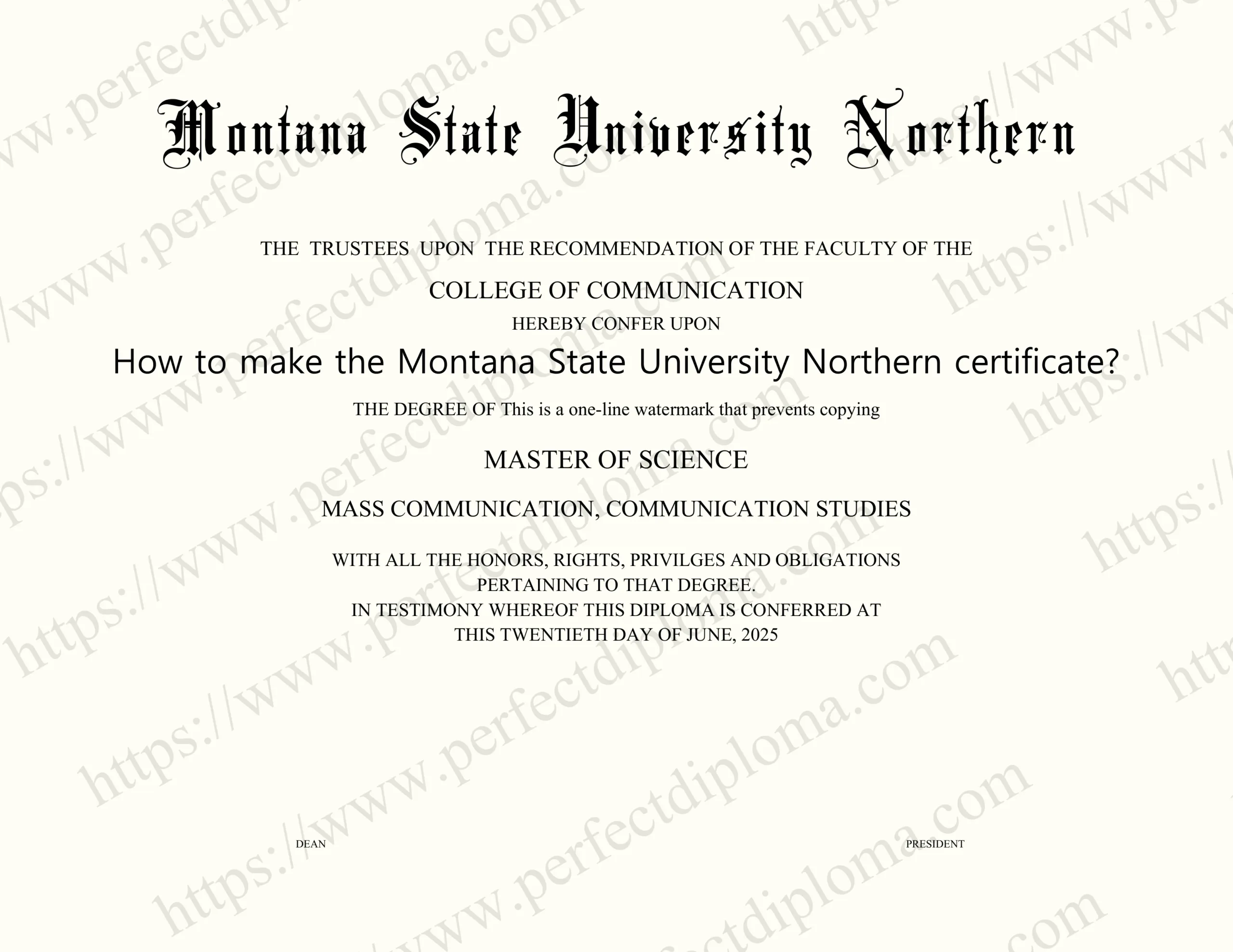 How to make the Montana State University Northern certificate?
