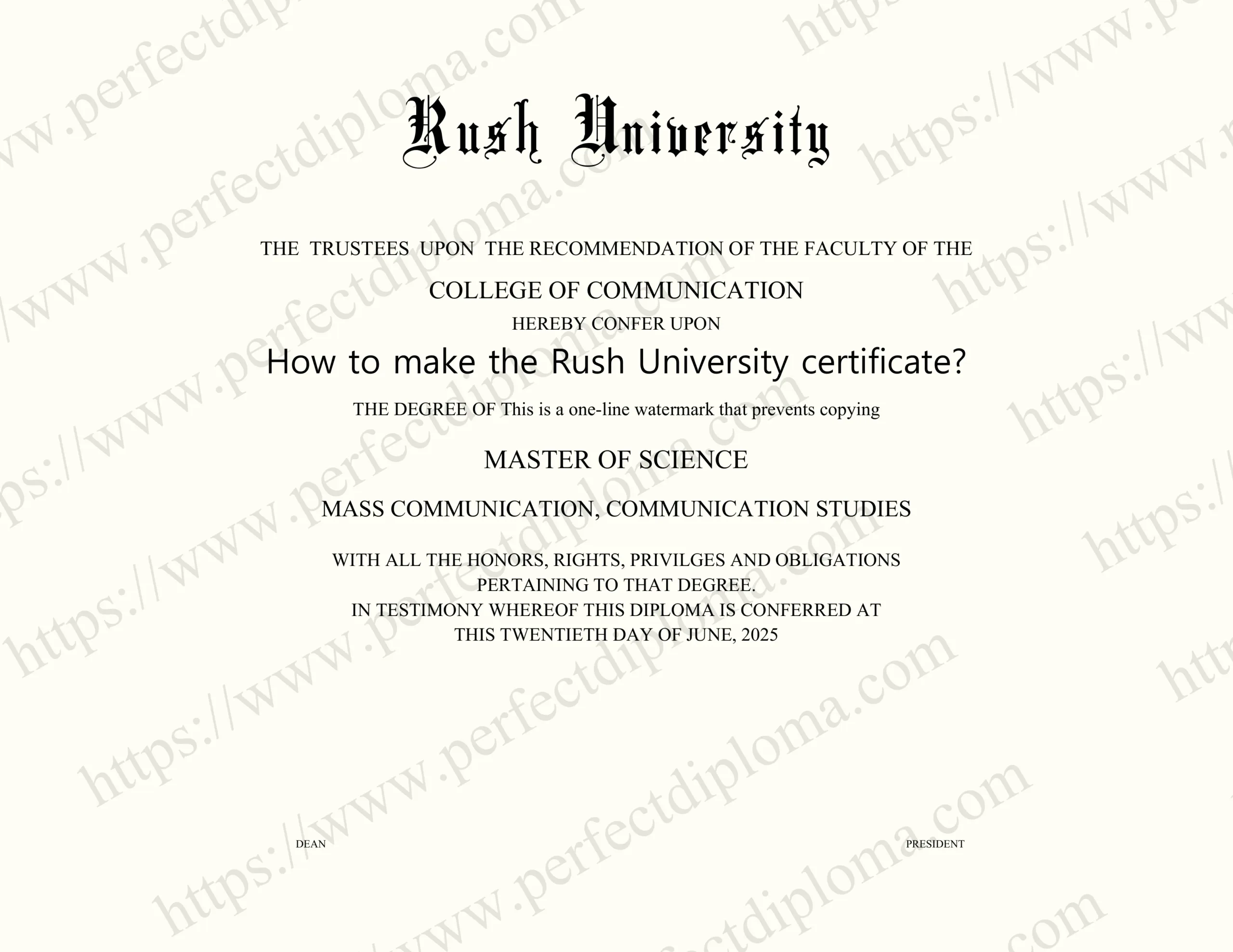 How to make the Rush University certificate?