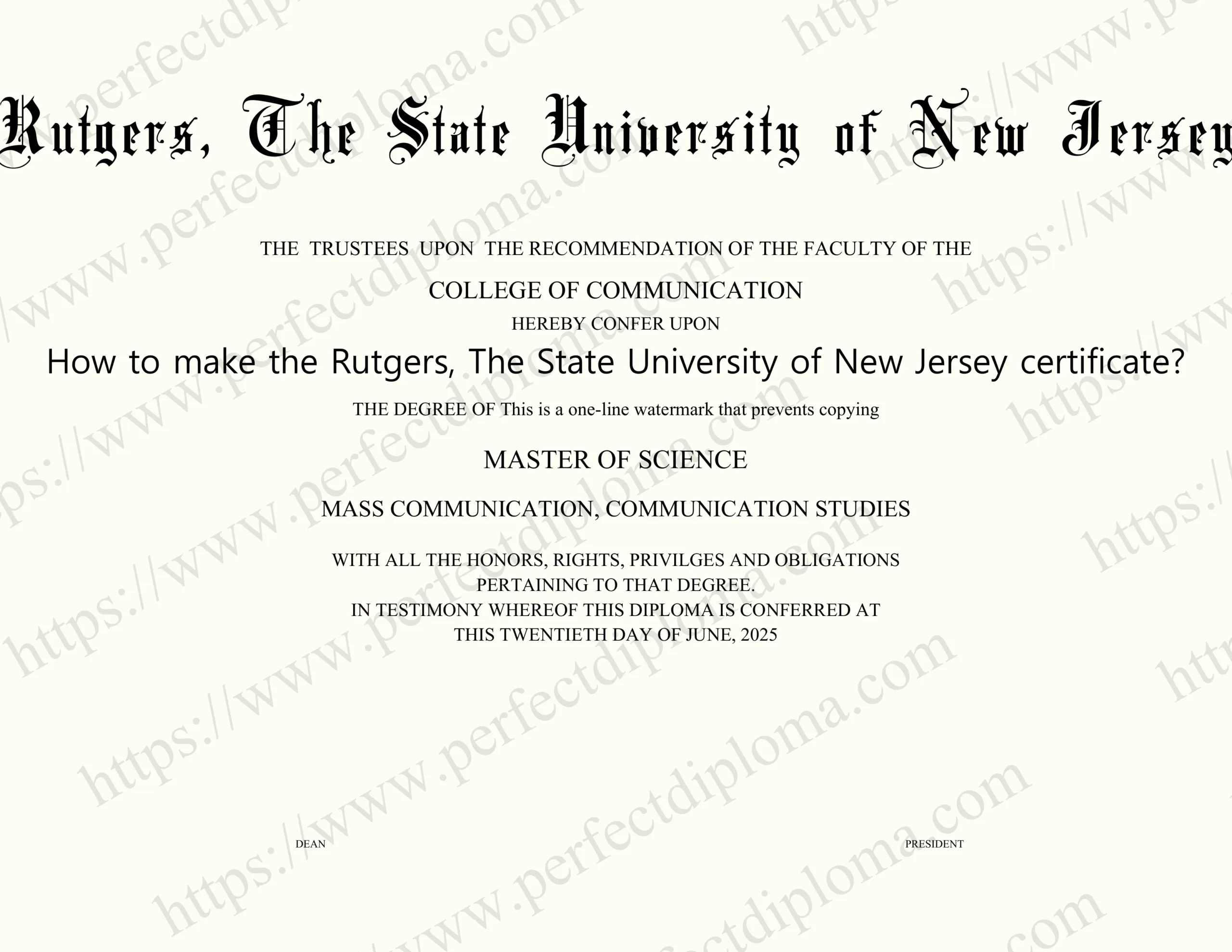 How to make the Rutgers, The State University of New Jersey certificate?