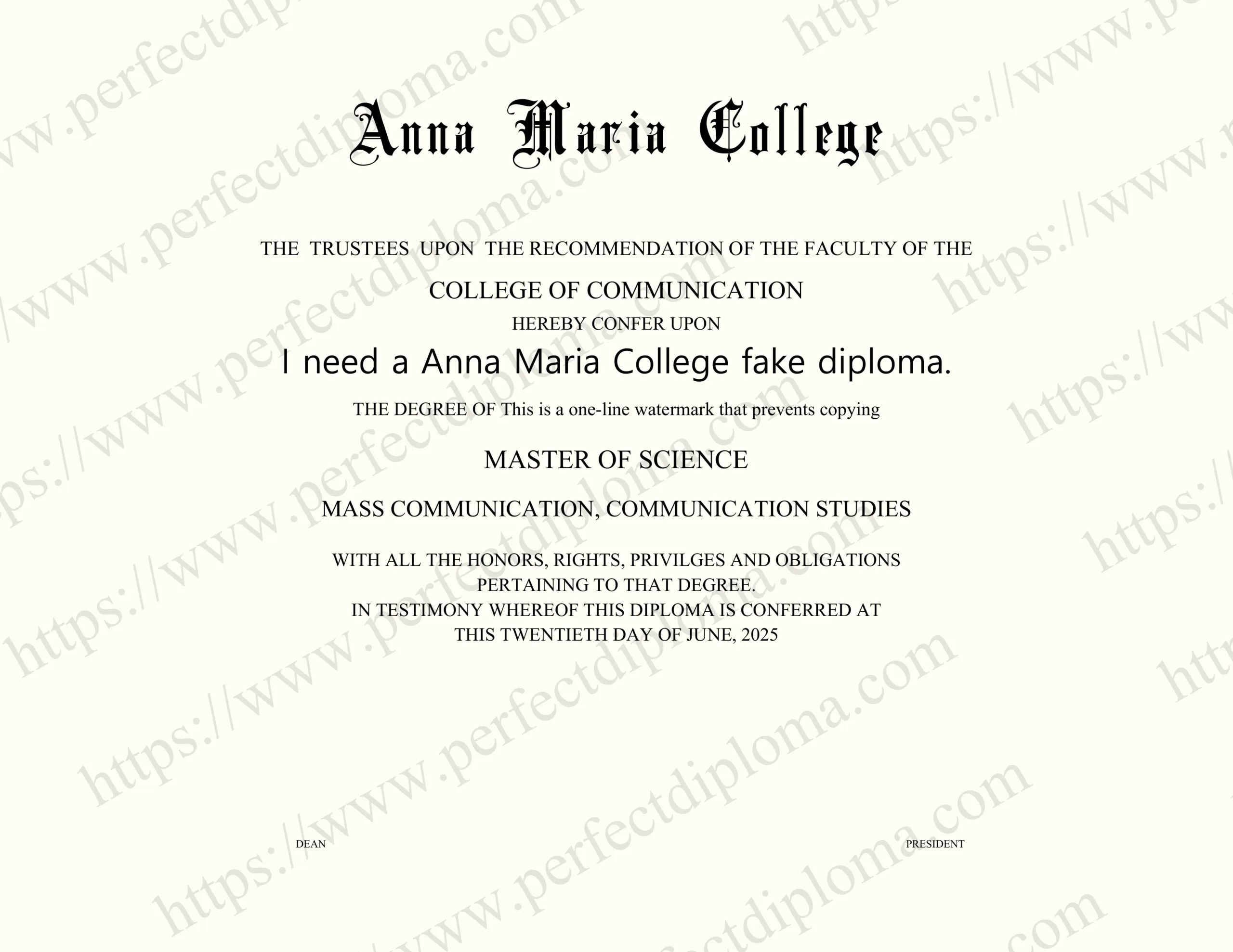 I need a Anna Maria College fake diploma.