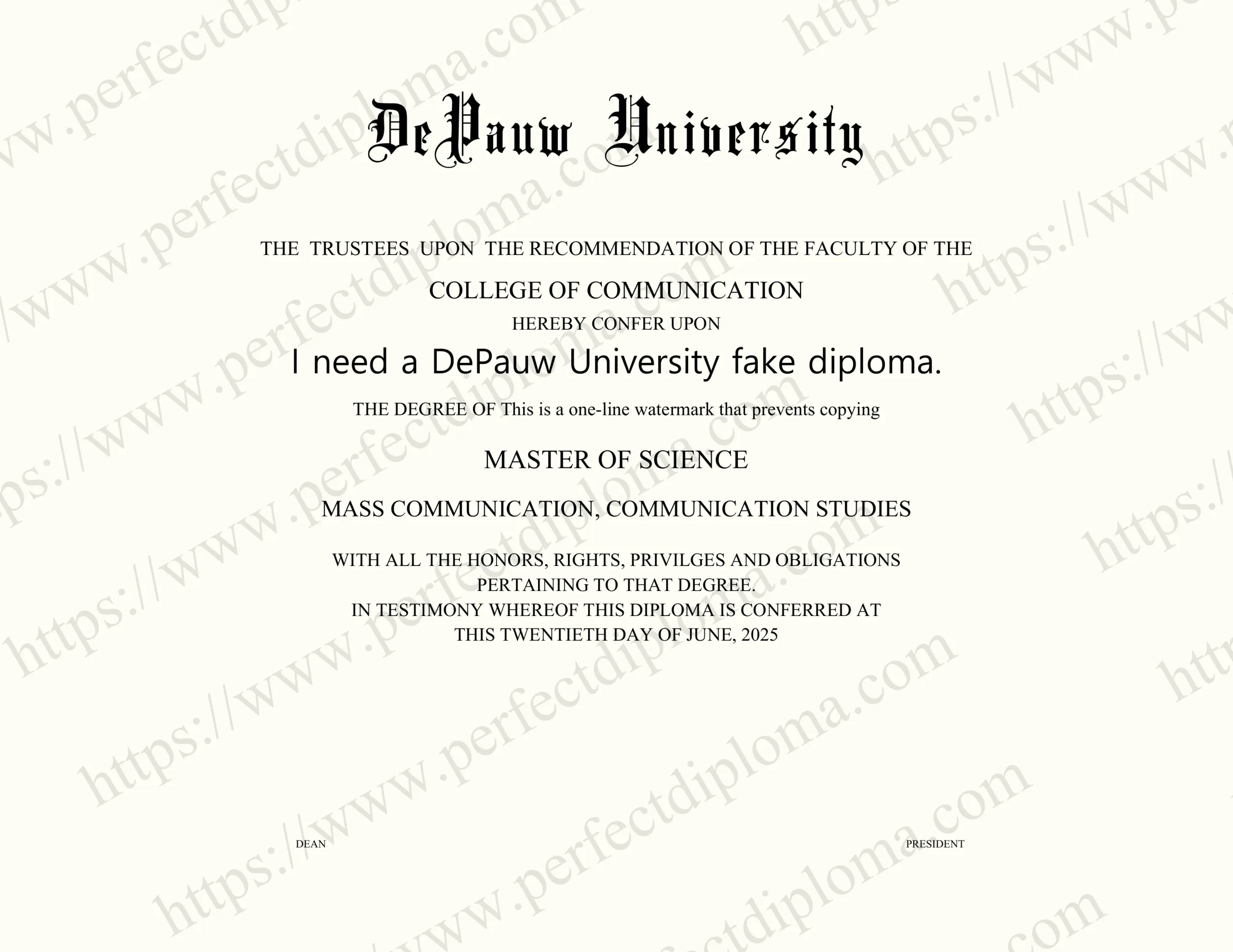 I need a DePauw University fake diploma.